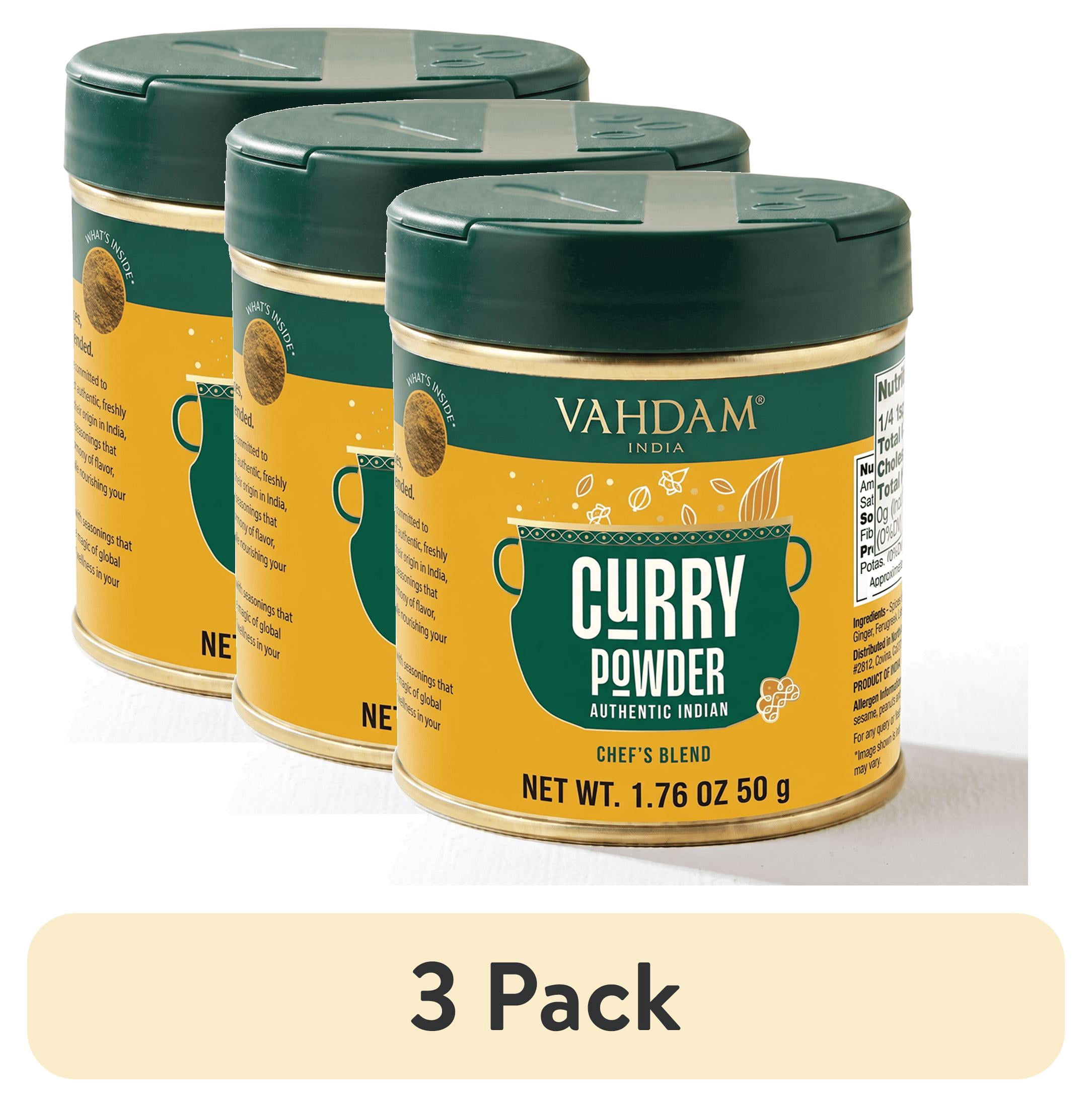 (3 pack) VAHDAM Curry Powder Spice Blend, 1.76 oz Tin | Authentic Indian Curry Seasoning with Coriander, Turmeric, Cumin & Fennel