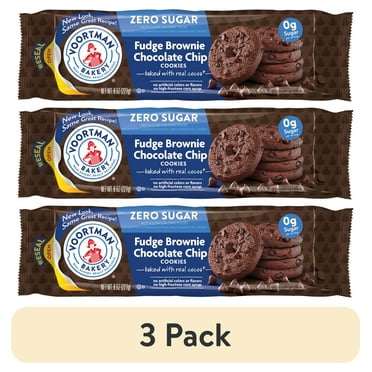 (3 pack) VOORTMAN Bakery Zero Sugar Fudge Brownie Chocolate Chip Cookies 8 oz