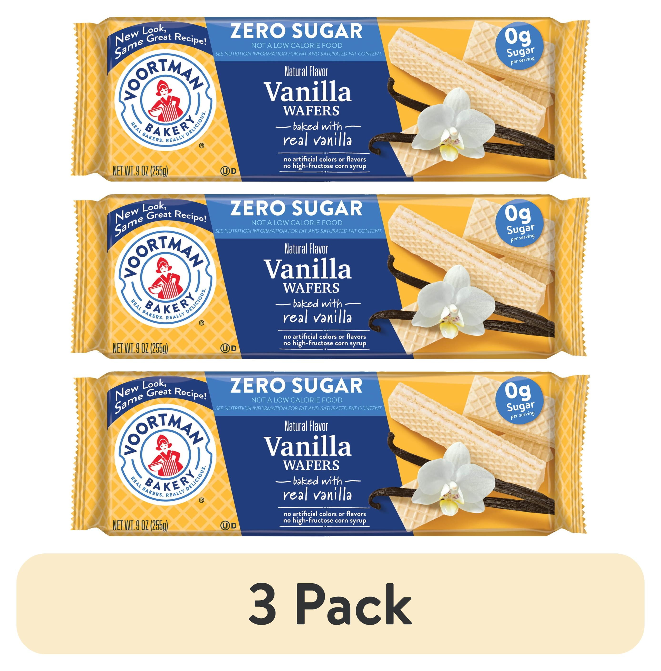 3 pack) VOORTMAN Bakery Zero Sugar Vanilla Wafer Cookies 9 oz