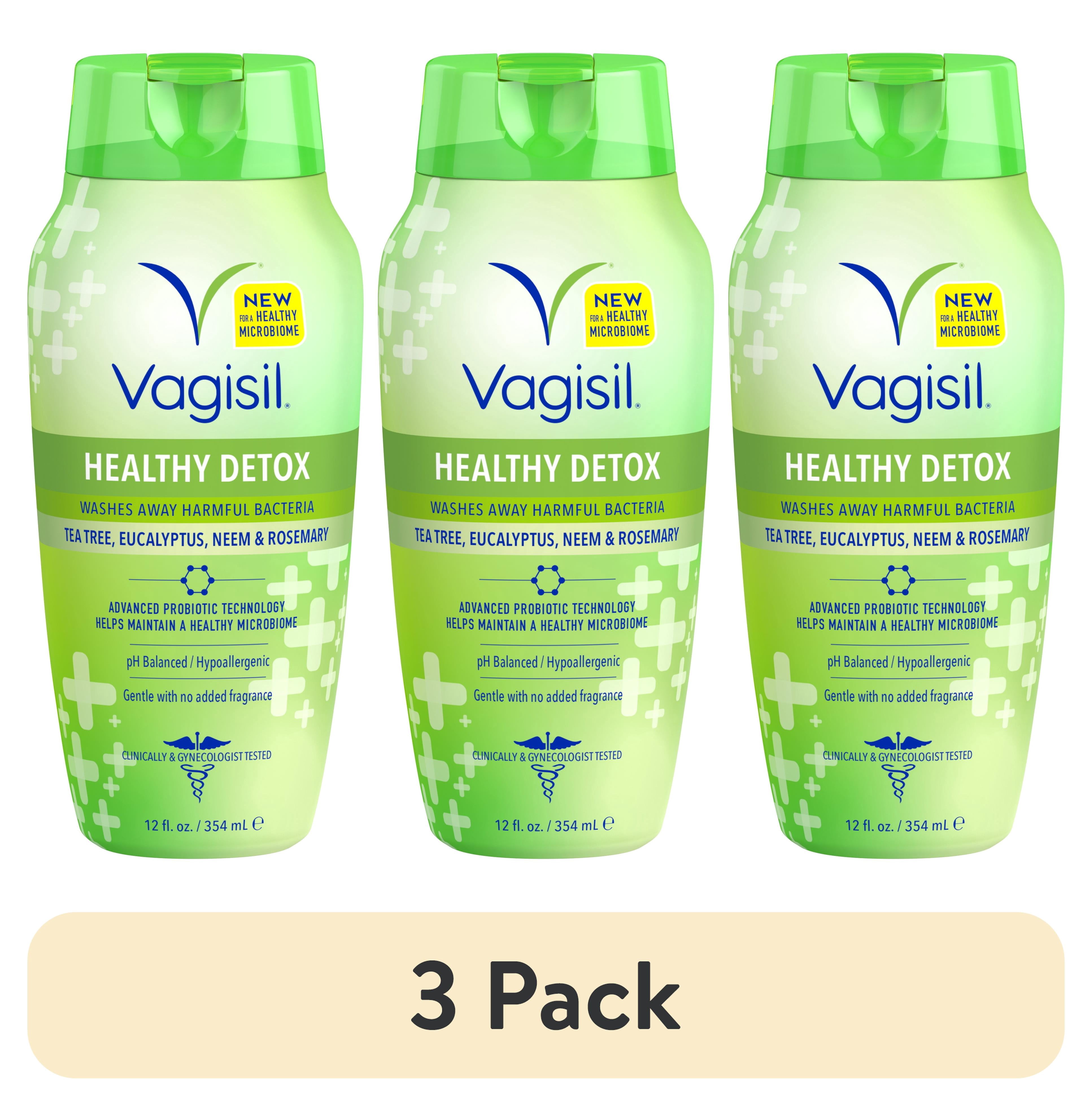 (3 pack) Vagisil Feminine Wash for Intimate Area Hygiene, Healthy Detox Formula, Body Wash for Women, Gynecologist Tested, Hypoallergenic, pH Balanced, 12 fl oz