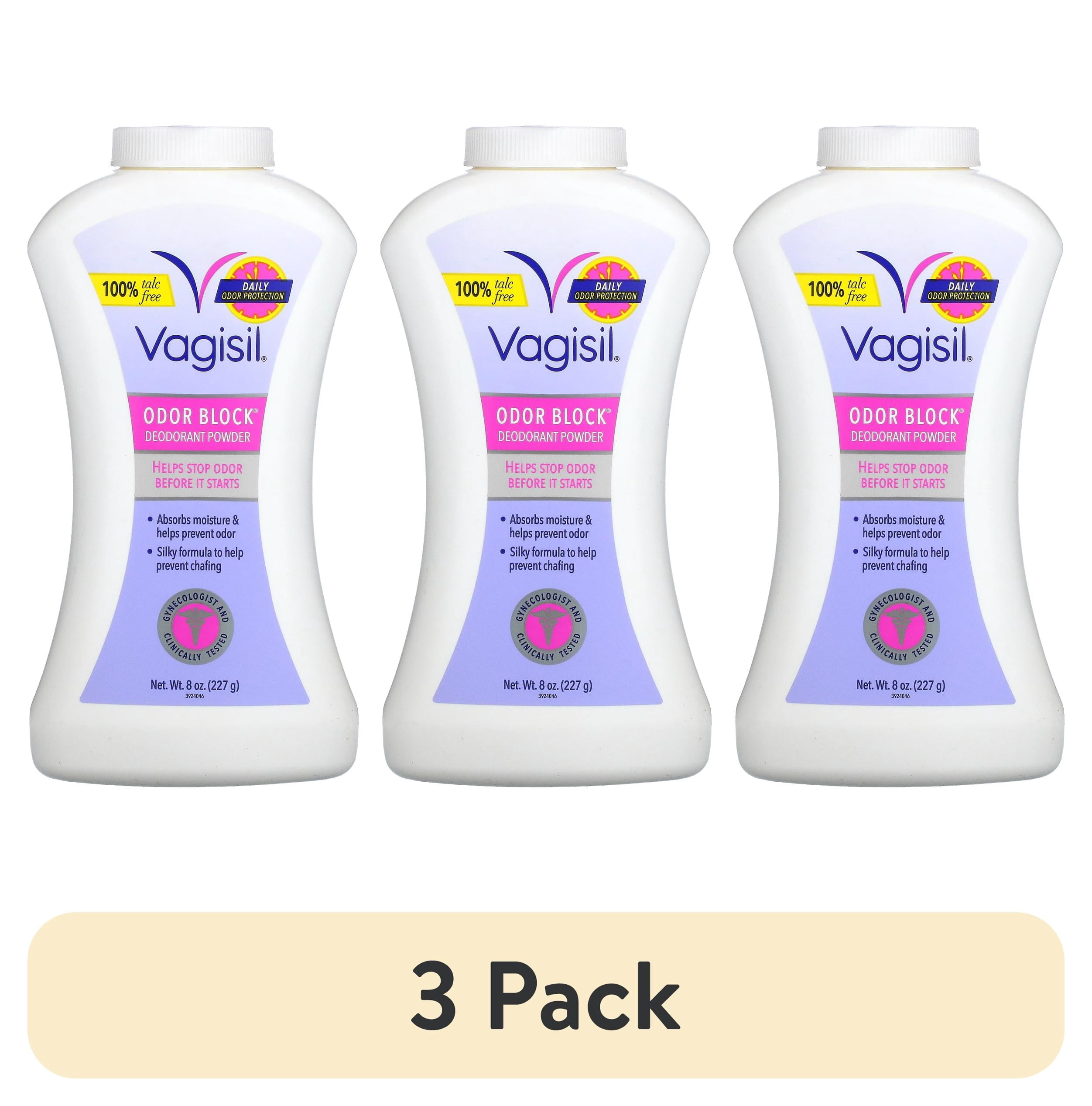 (3 pack) Vagisil, Odor Block Deodorant Powder, 8 oz (227 g)