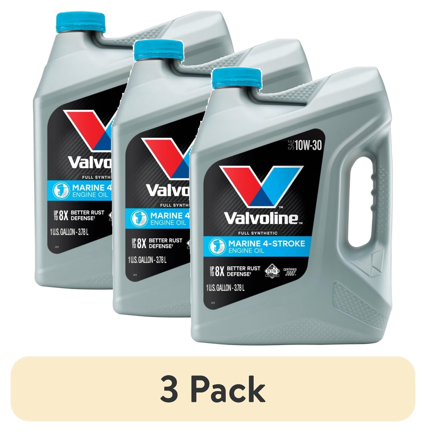 (3 pack) Valvoline 4-Stroke Marine 10W-30 Full Synthetic Engine Oil 1 GA