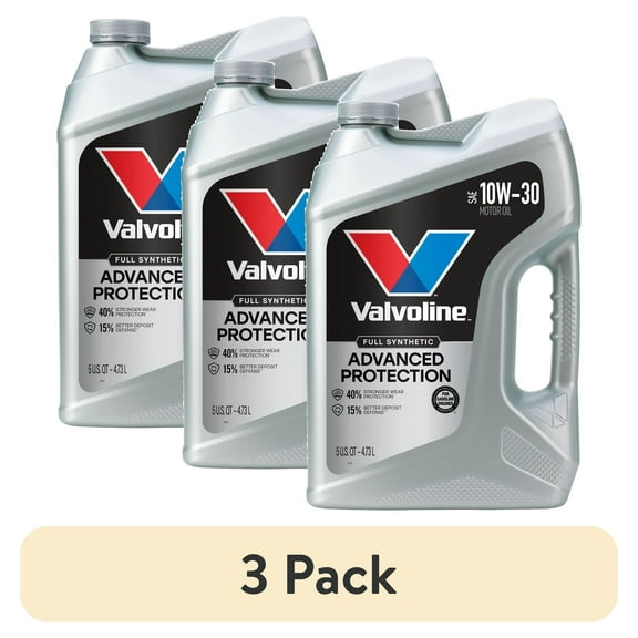(3 pack) Valvoline Advanced Protection 10W-30 Full Synthetic Motor Oil 5 QT