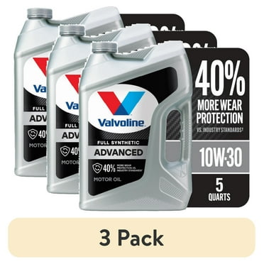 (3 pack) Valvoline Advanced Full Synthetic 10W-30 Motor Oil 5 QT