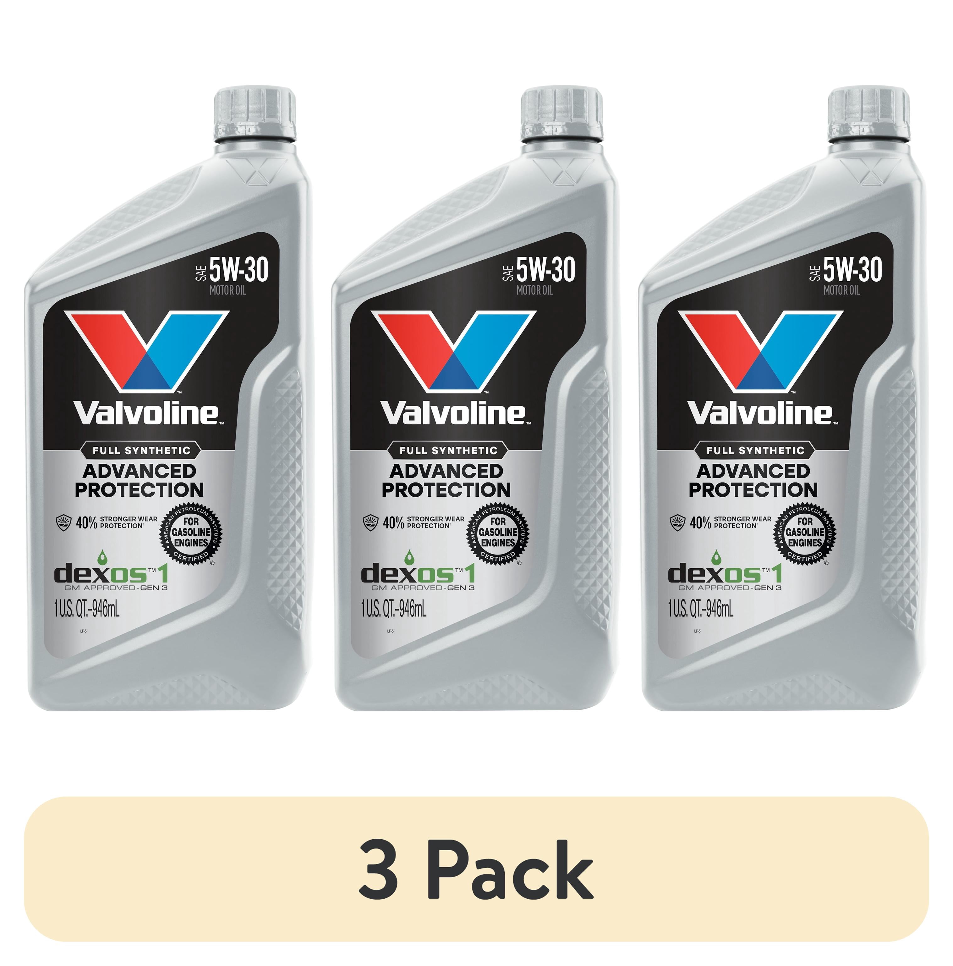(3 pack) Valvoline Advanced Protection Full Synthetic 5W-30 Motor Oil 1 Quart