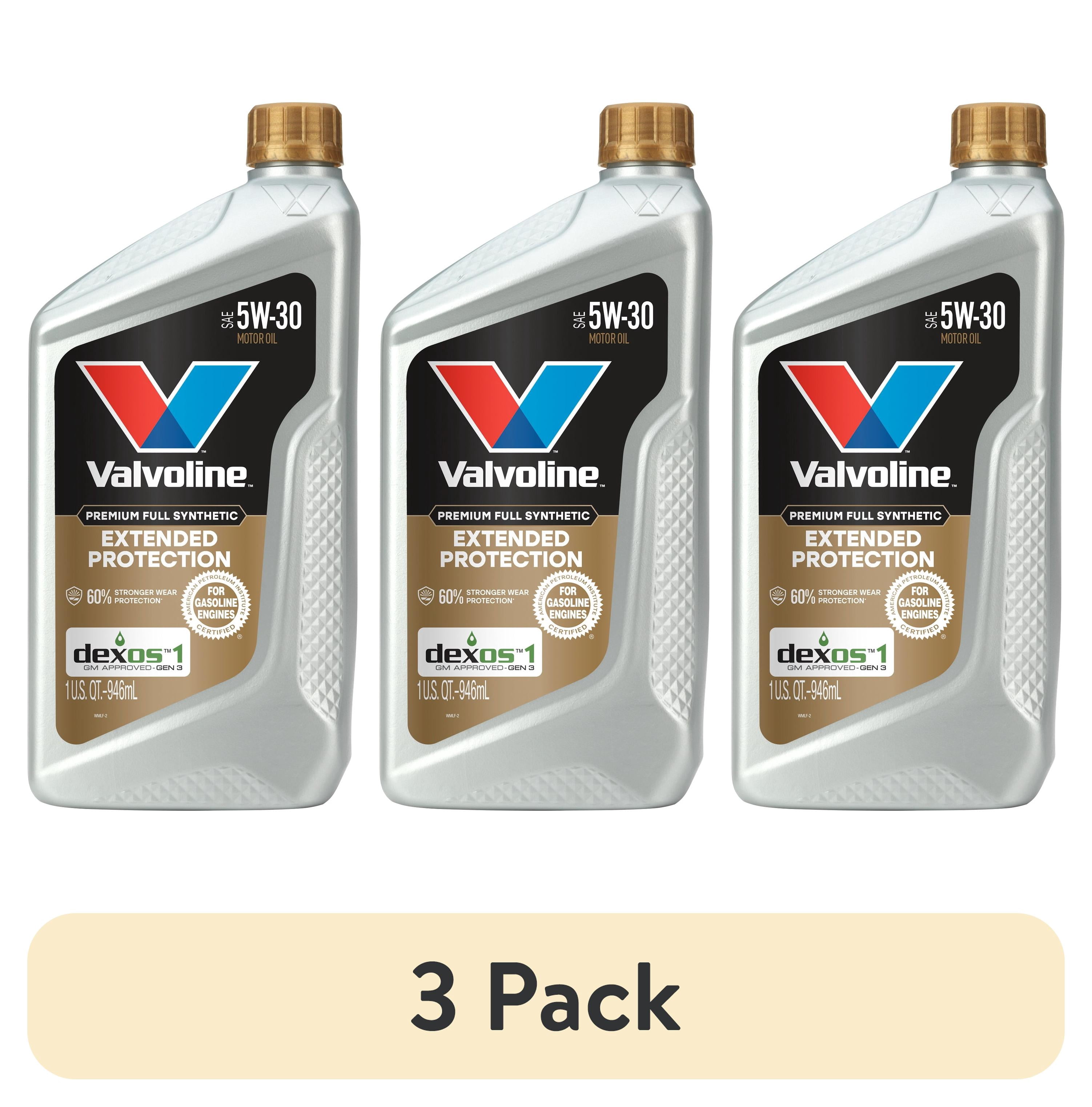 (3 pack) Valvoline Extended Protection Premium Full Synthetic 5W-30 Motor Oil 1 Quart