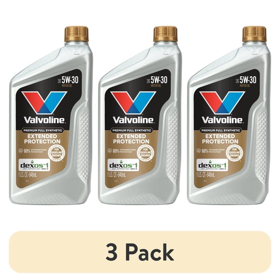 (3 pack) Valvoline Extended Protection Premium Full Synthetic 5W-30 Motor Oil 1 Quart