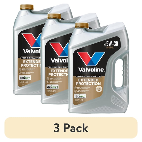 (3 pack) Valvoline Extended Protection Premium Full Synthetic 5W-30 Motor Oil 5 Quart
