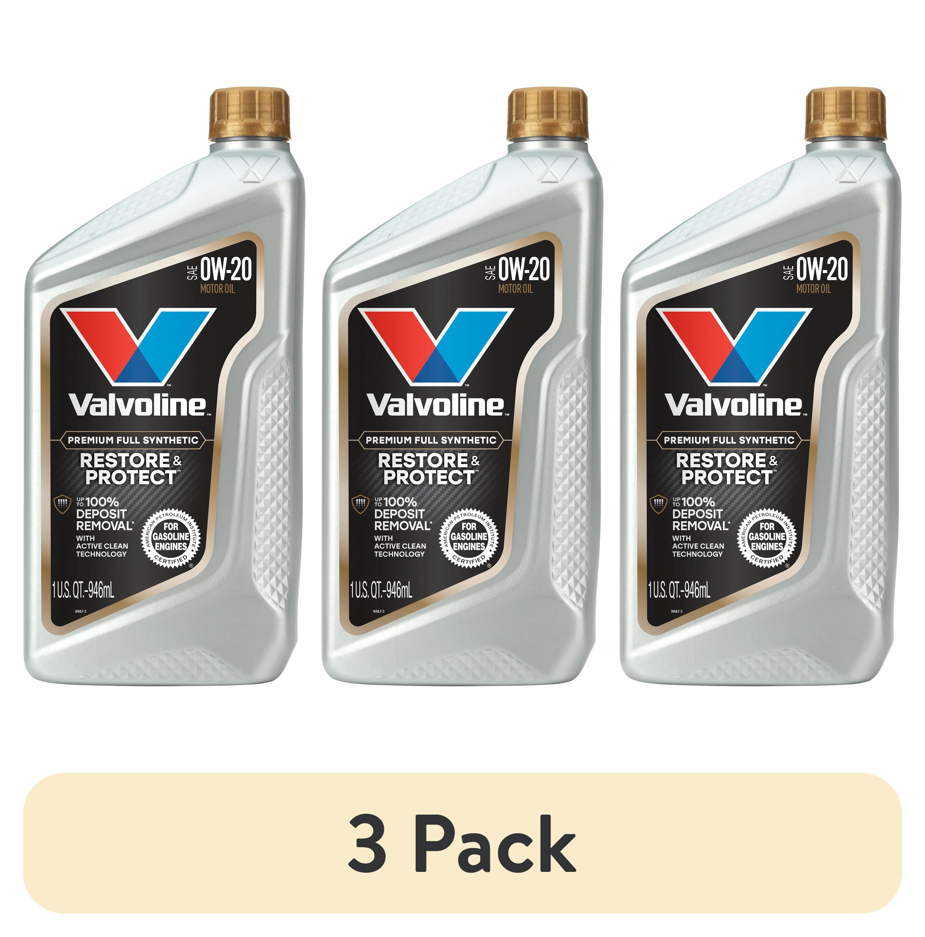 3 pack) Valvoline Restore & Protect Full Synthetic 0W-20 Motor Oil