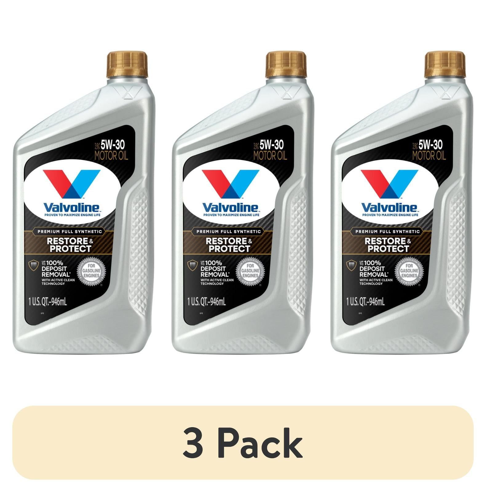 (3 pack) Valvoline Restore & Protect Full Synthetic 5W-30 Motor Oil 1 QT