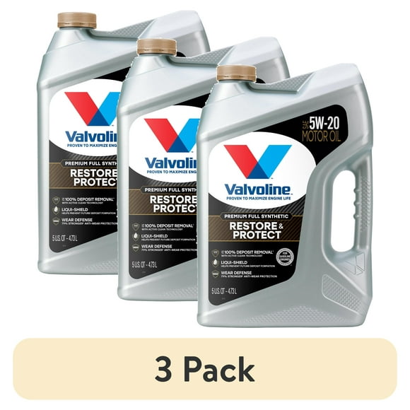 (3 pack) Valvoline Restore & Protect Full Synthetic 5W-20 Motor Oil 5 QT
