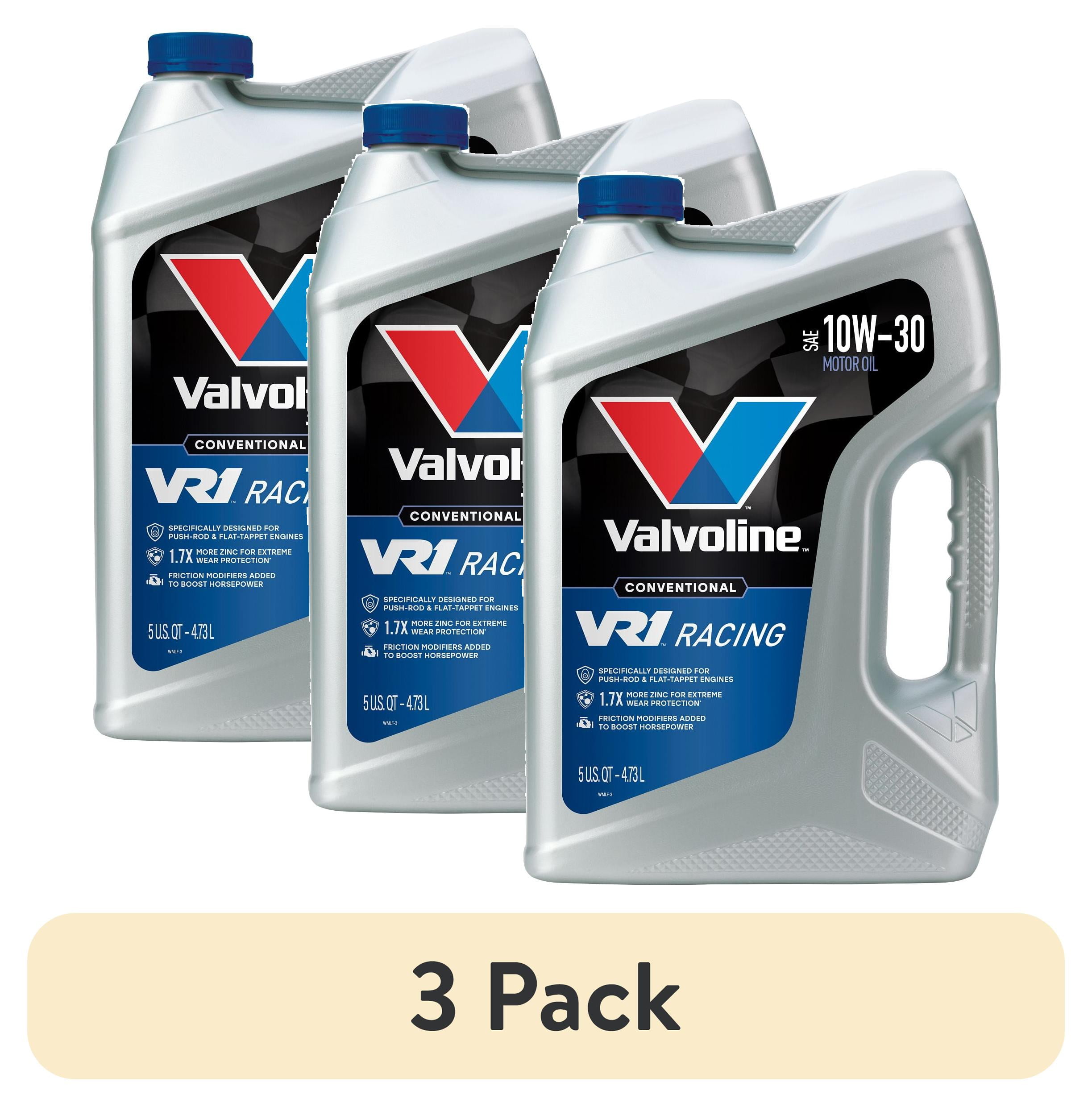 (3 pack) Valvoline VR1 Racing 10W-30 Motor Oil 5 QT
