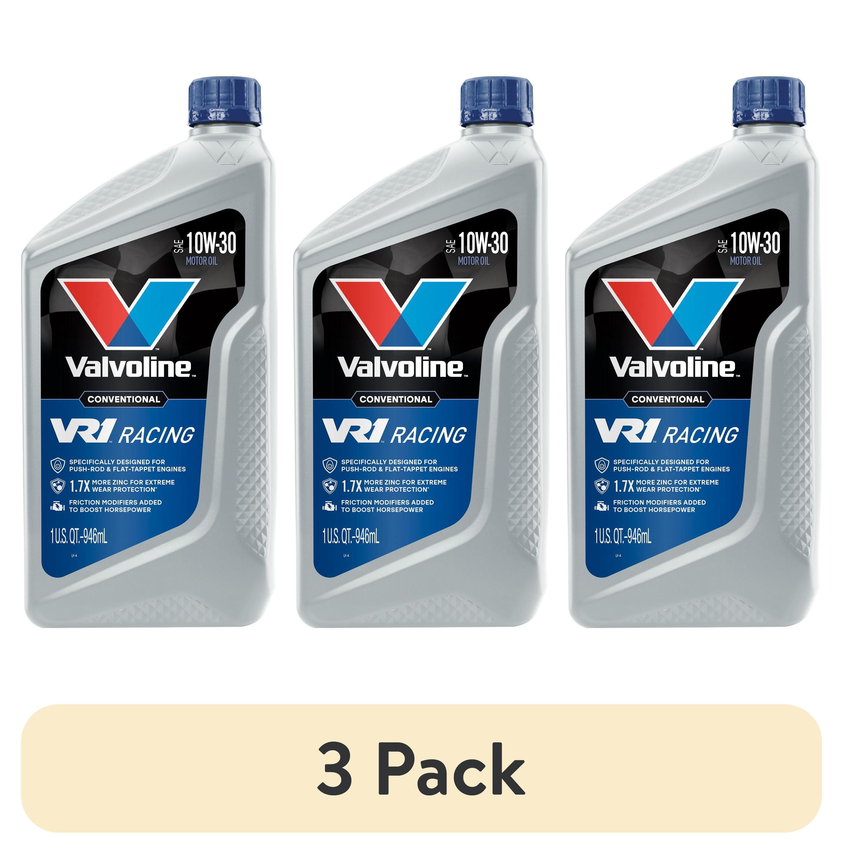 (3 pack) Valvoline VR1 Racing SAE 10W-30 Conventional Motor Oil 1 QT
