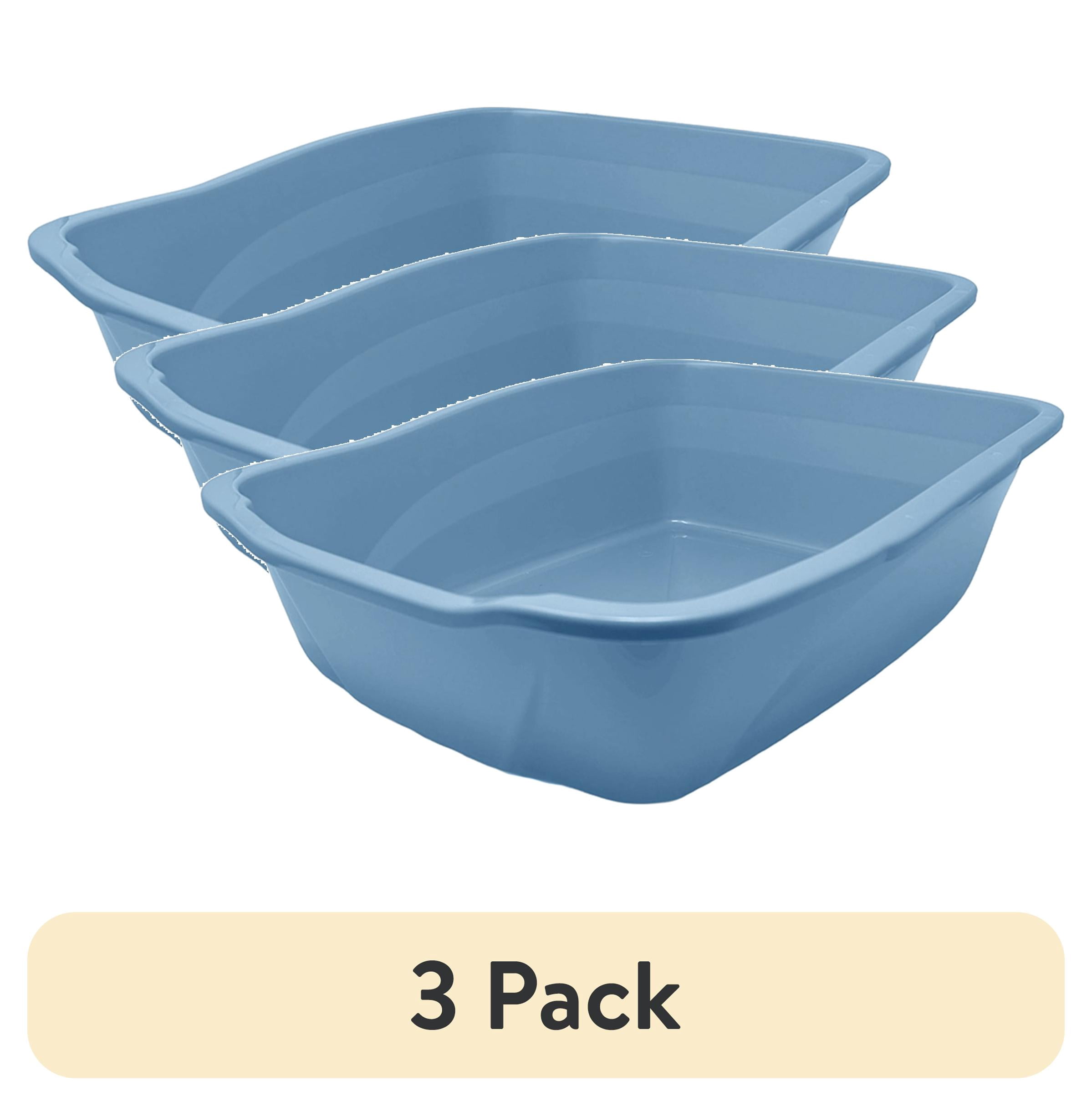 (3 pack) Van Ness Plastics Cat Litter Pan Blue Large