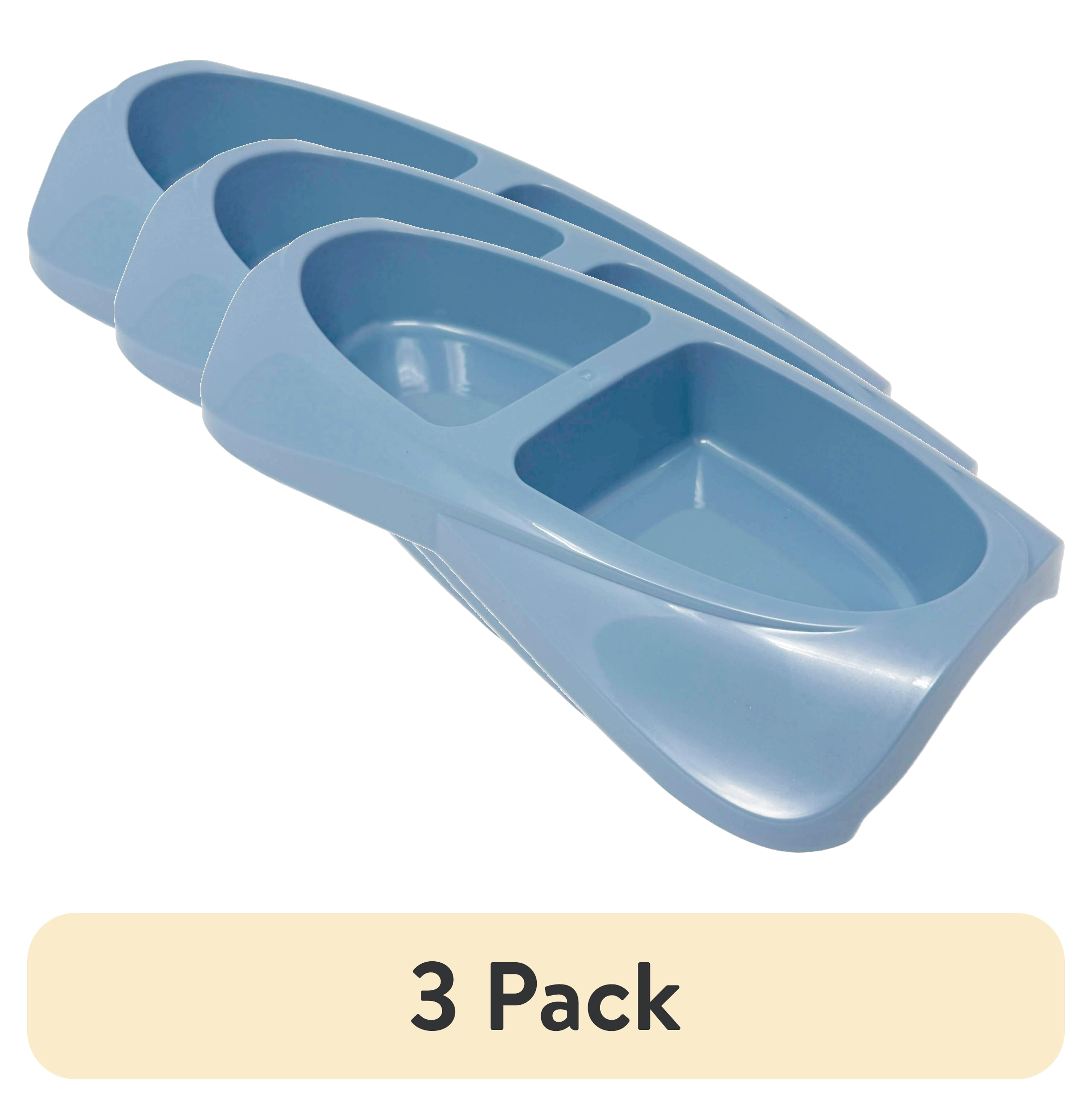 (3 pack) Van Ness Plastics Lightweight Double Dish Assorted Colors, SM