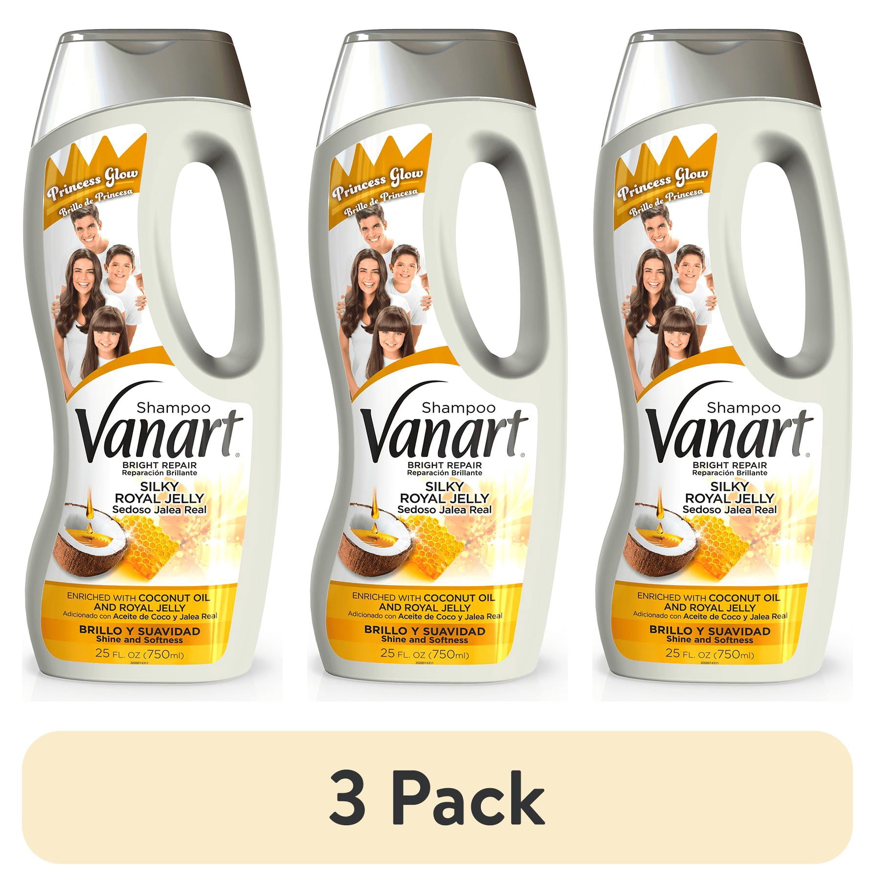 (3 pack) Vanart Honey Shampoo with Royal Jelly for Healthier Looking Hair, Sweet Essence for  25 Fo Bottle