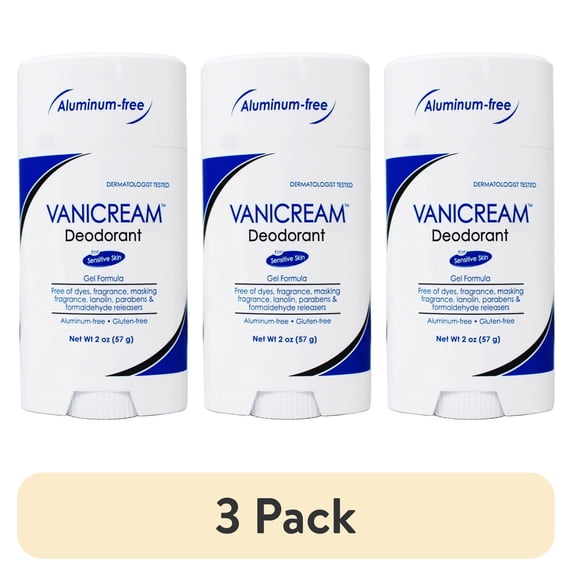 (3 pack) Vanicream Aluminum-Free Gel Deodorant - 2 Oz - Unscented Formula For Sensitive Skin.