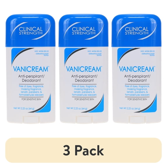(3 pack) Vanicream Anti-Perspirant Deodorant 2.25 oz
