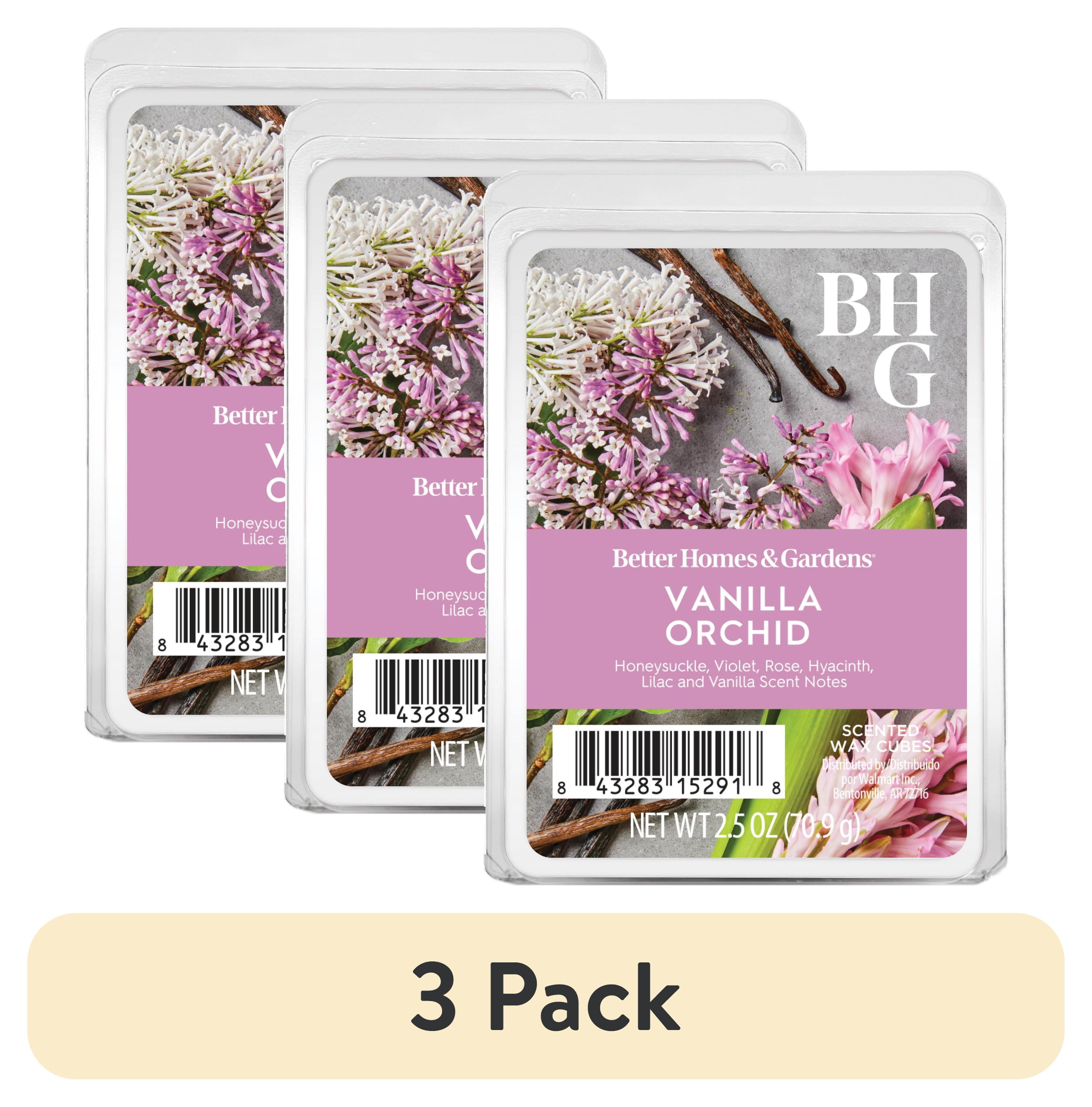 (3 pack) Vanilla Orchid Scented Wax Melts, Better Homes & Gardens, 2.5 oz