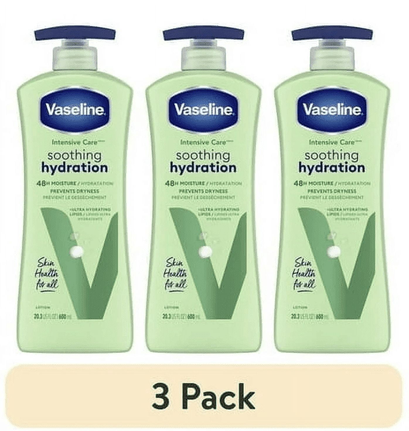 (3 pack) Vaseline Intensive Care Body Soothing Hydration for Women Dry Skin, 20.3 oz (3 pack) Vaseline Intensive Care Body Lotion