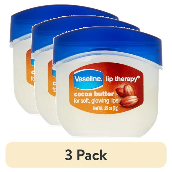(3 pack) Vaseline Lip Therapy Cocoa Butter, .25 oz