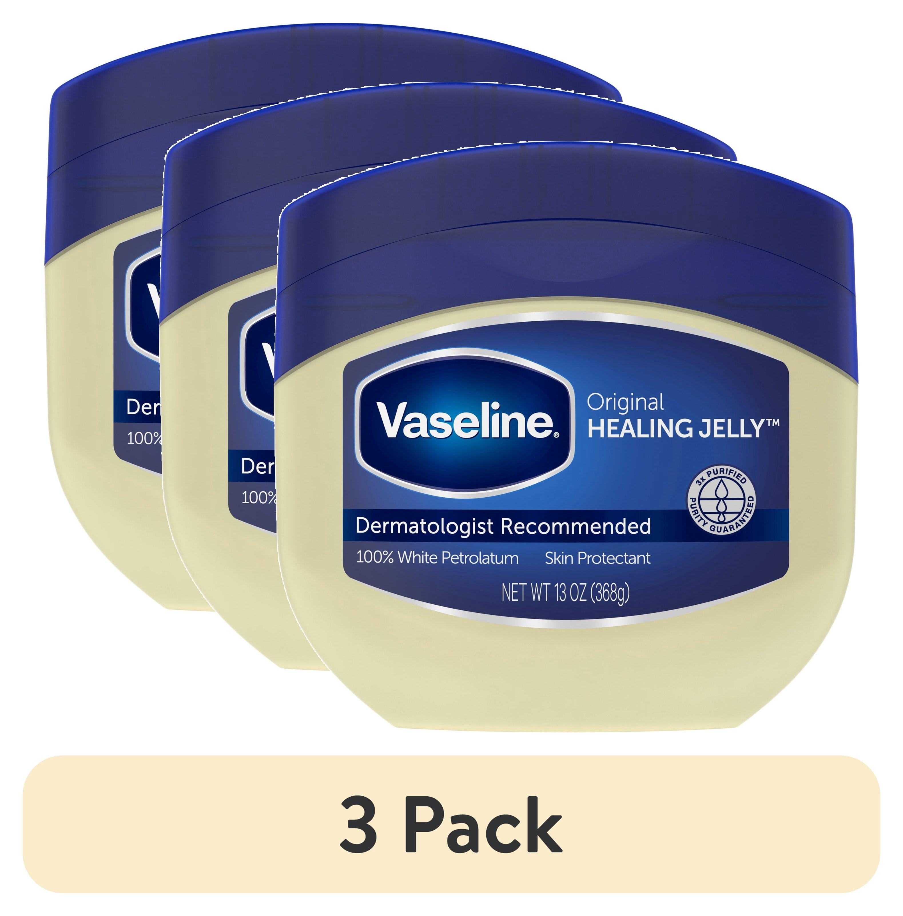 (3 pack) Vaseline Petroleum Jelly Skin Care For Dry Skin and Eczema Relief Original 100% Pure Petroleum Jelly, 13 oz