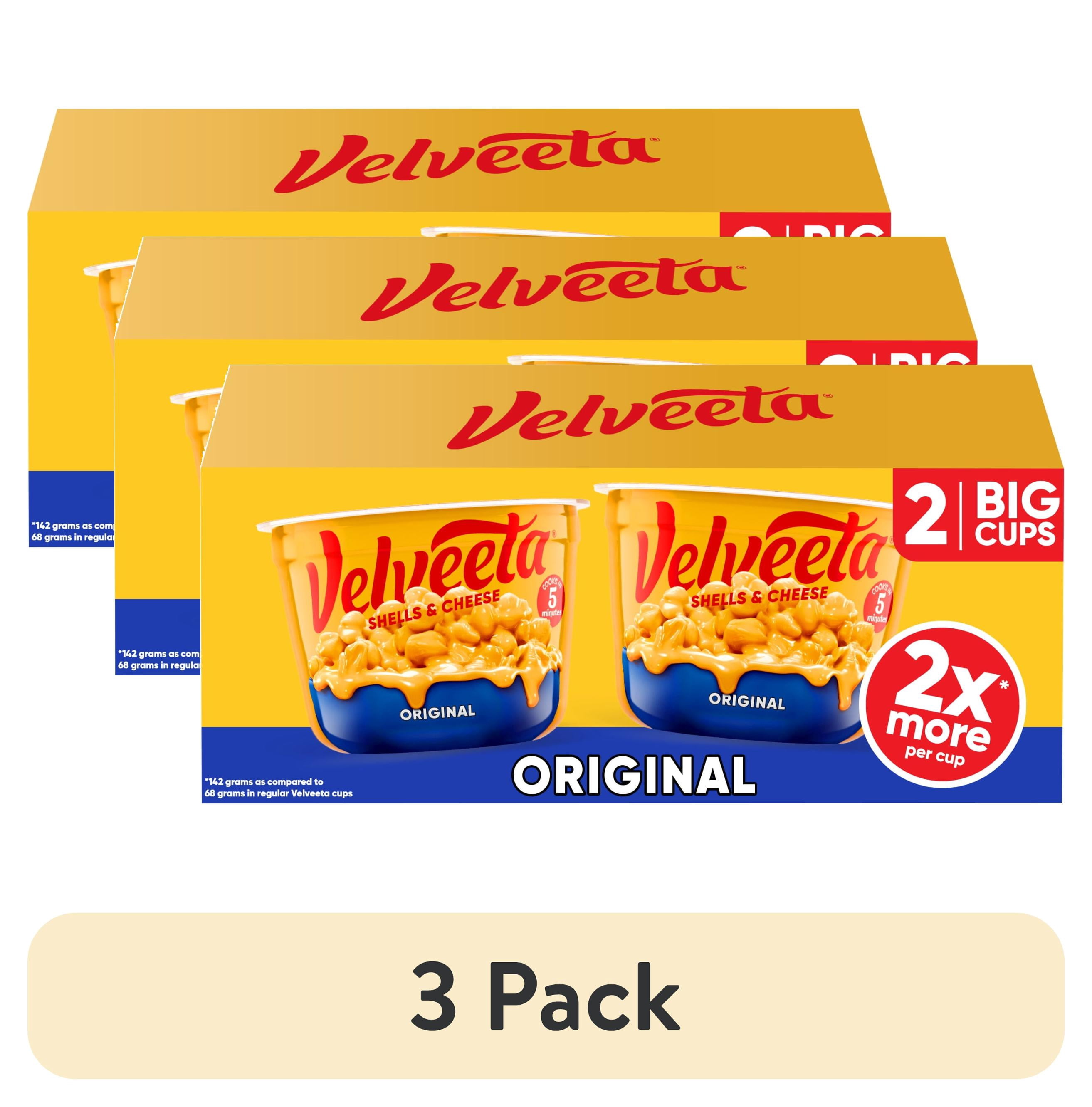 (3 pack) Velveeta Shells and Cheese Mac and Cheese, 2 Big Cups, for Easy Dinner or Dinner Sides, Original Flavor, 5 oz