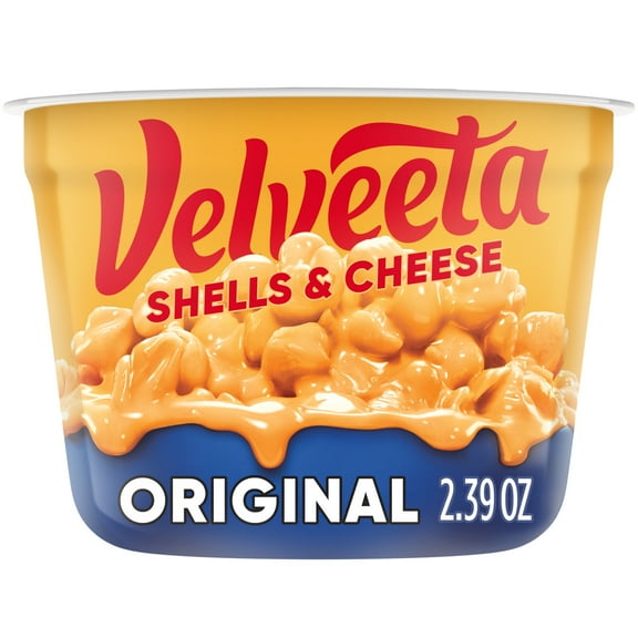 (3 pack) Velveeta Shells and Cheese Mac and Cheese, 1 Cup, for Easy Snack or Dinner Side, Original Flavor, 2.39 oz