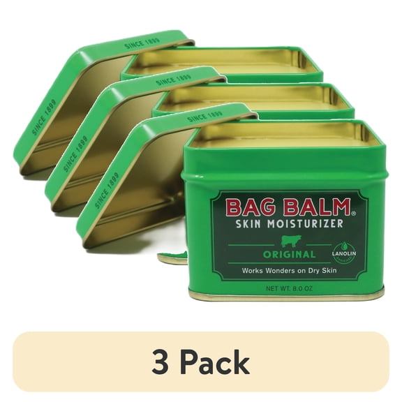 (3 pack) Vermont's Original Bag Balm Animal Moisturizing Ointment for Dry Chapped Skin Conditions 8 Oz Tin