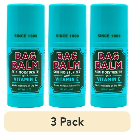 (3 pack) Vermont's Original Bag Balm Skin Moisturizer Stick with Vitamin E, 1oz