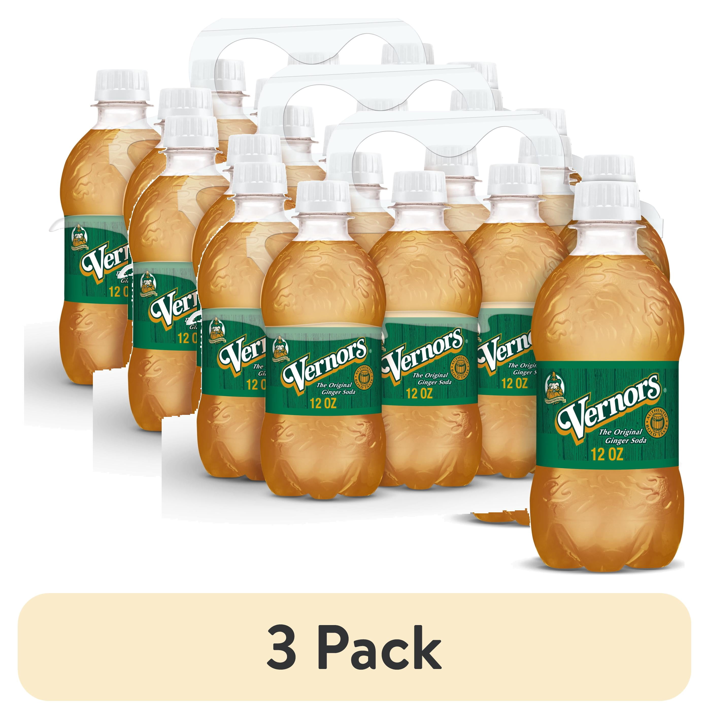 (3 pack) Vernors Caffeine Free Ginger Ale Soda Pop, 12 fl oz, 8 Pack Bottles