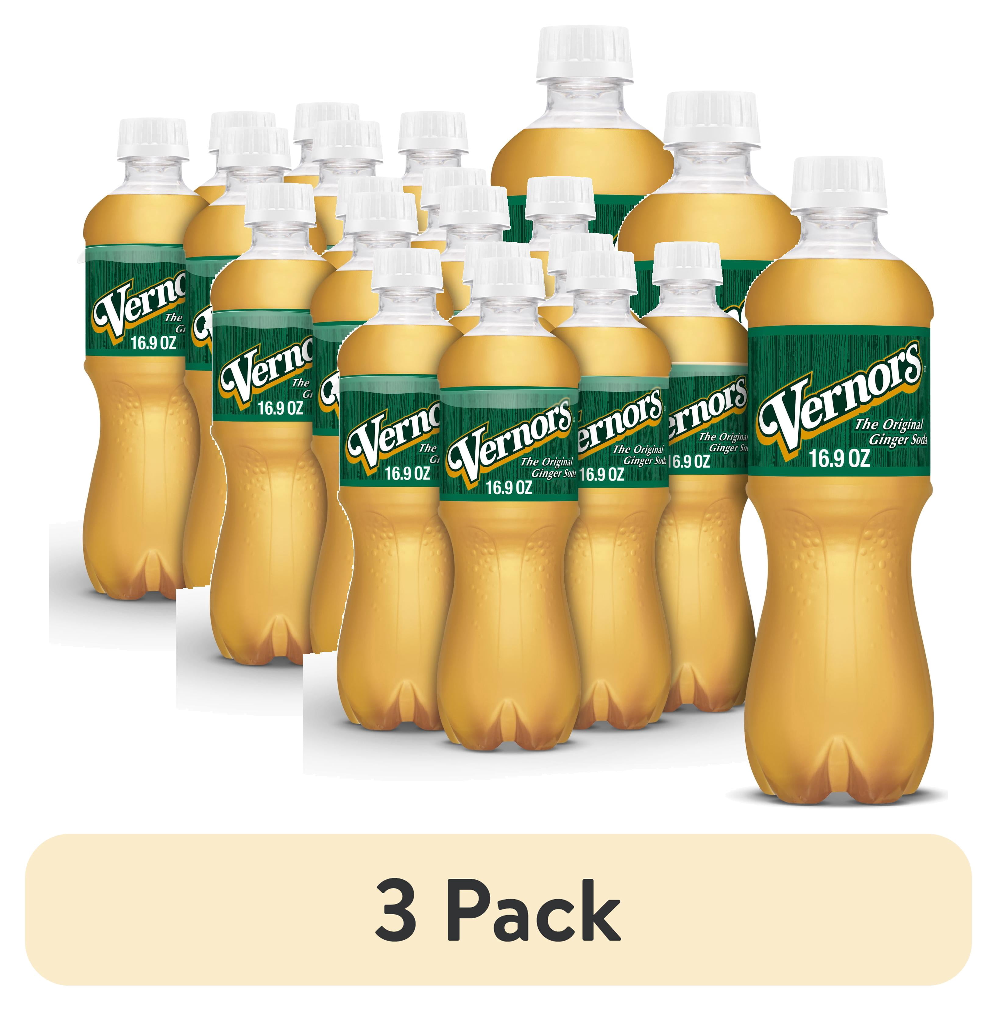 (3 pack) Vernors Caffeine Free Ginger Ale Soda Pop, 16.9 fl oz, 6 Pack Bottles