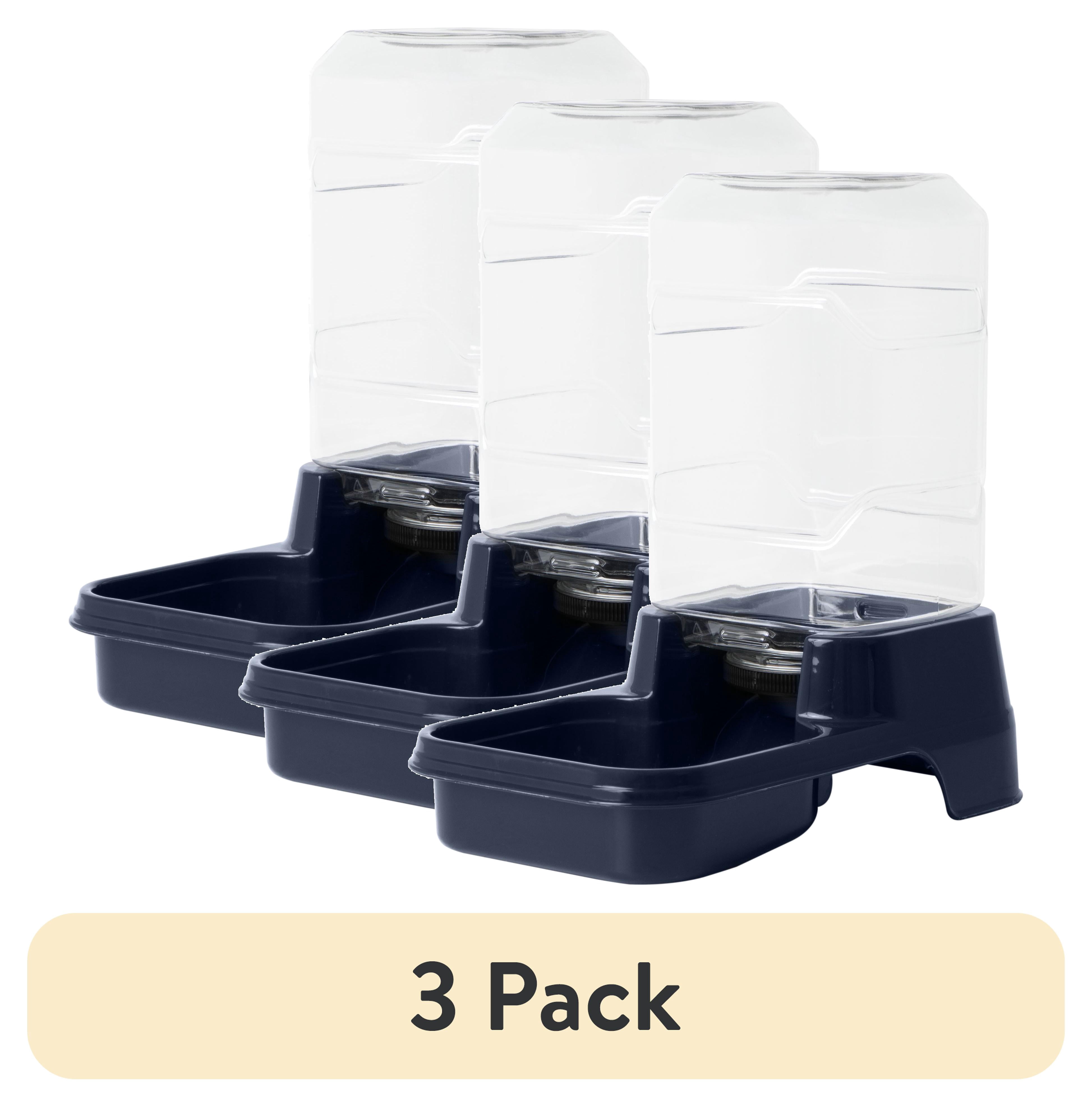 (3 pack) Vibrant Life 0.75 gal Gravity Waterer for Small Pets, Navy