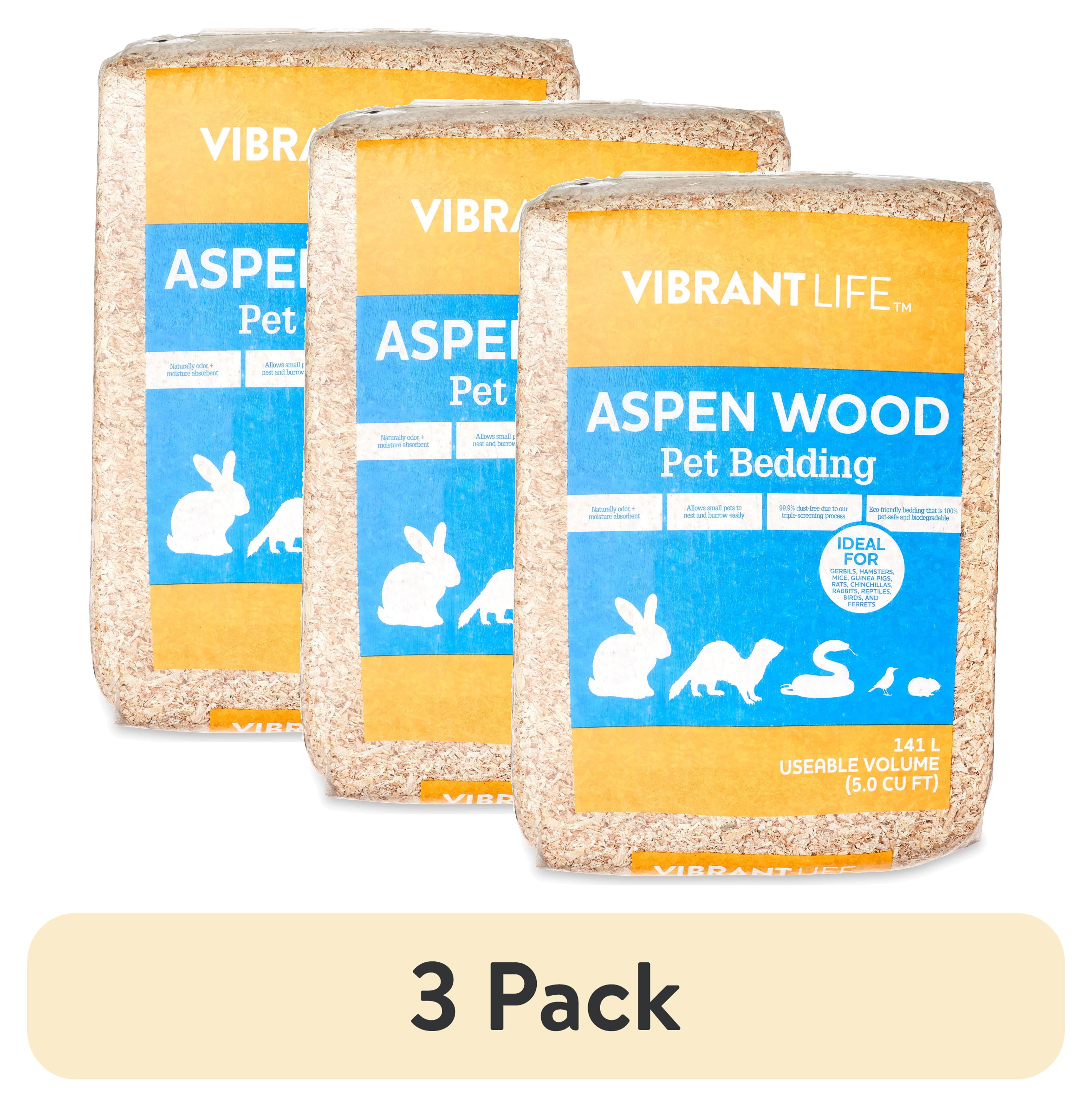 (3 pack) Vibrant Life Aspen Wood Pet Bedding, 141 L Bag
