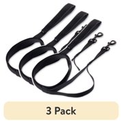 (3 pack) Vibrant Life 6' Anti-Shock Comfort Leash, Black