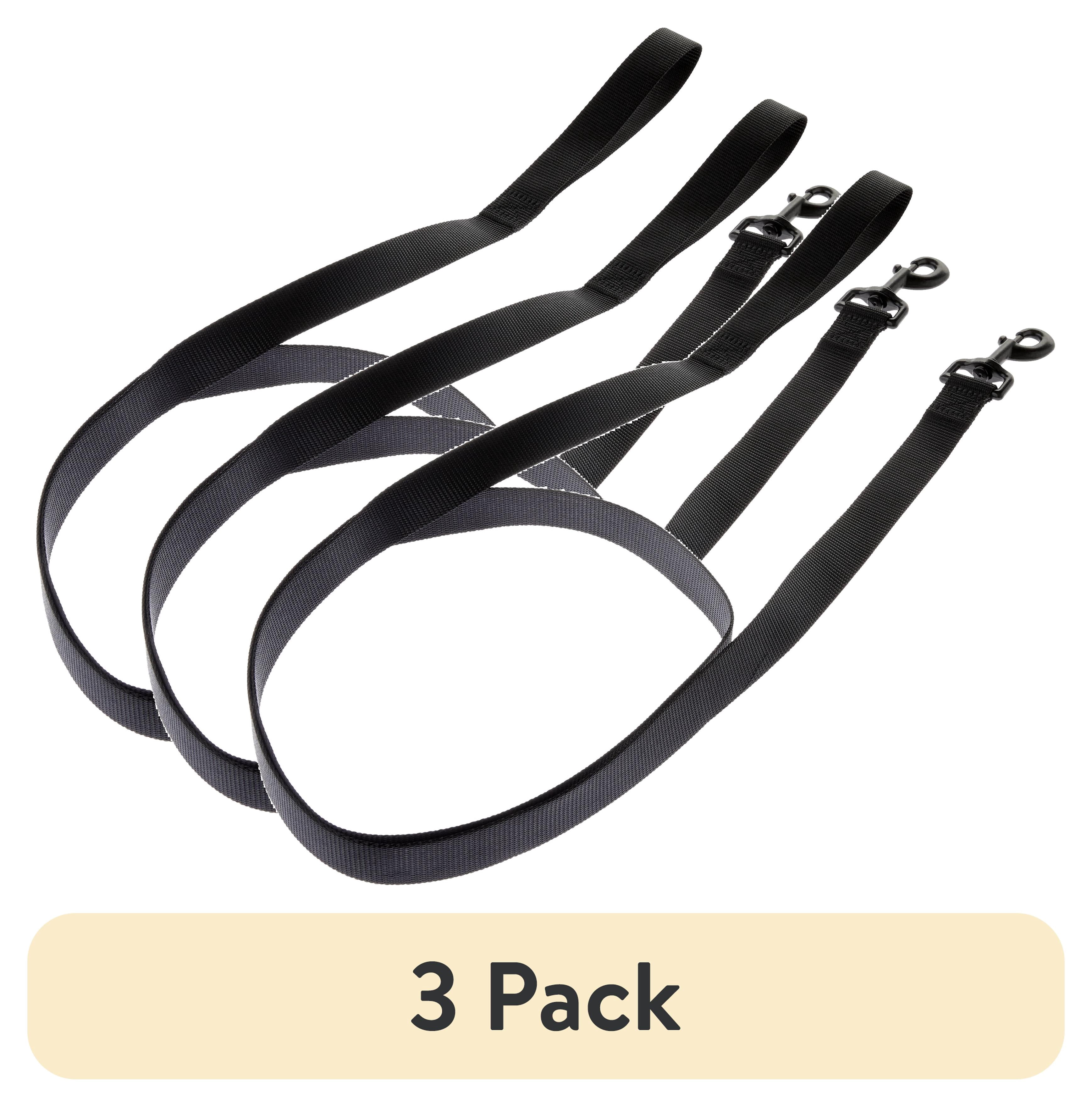 (3 pack) Vibrant Life 6' Solid Polyester Leash, Black, L