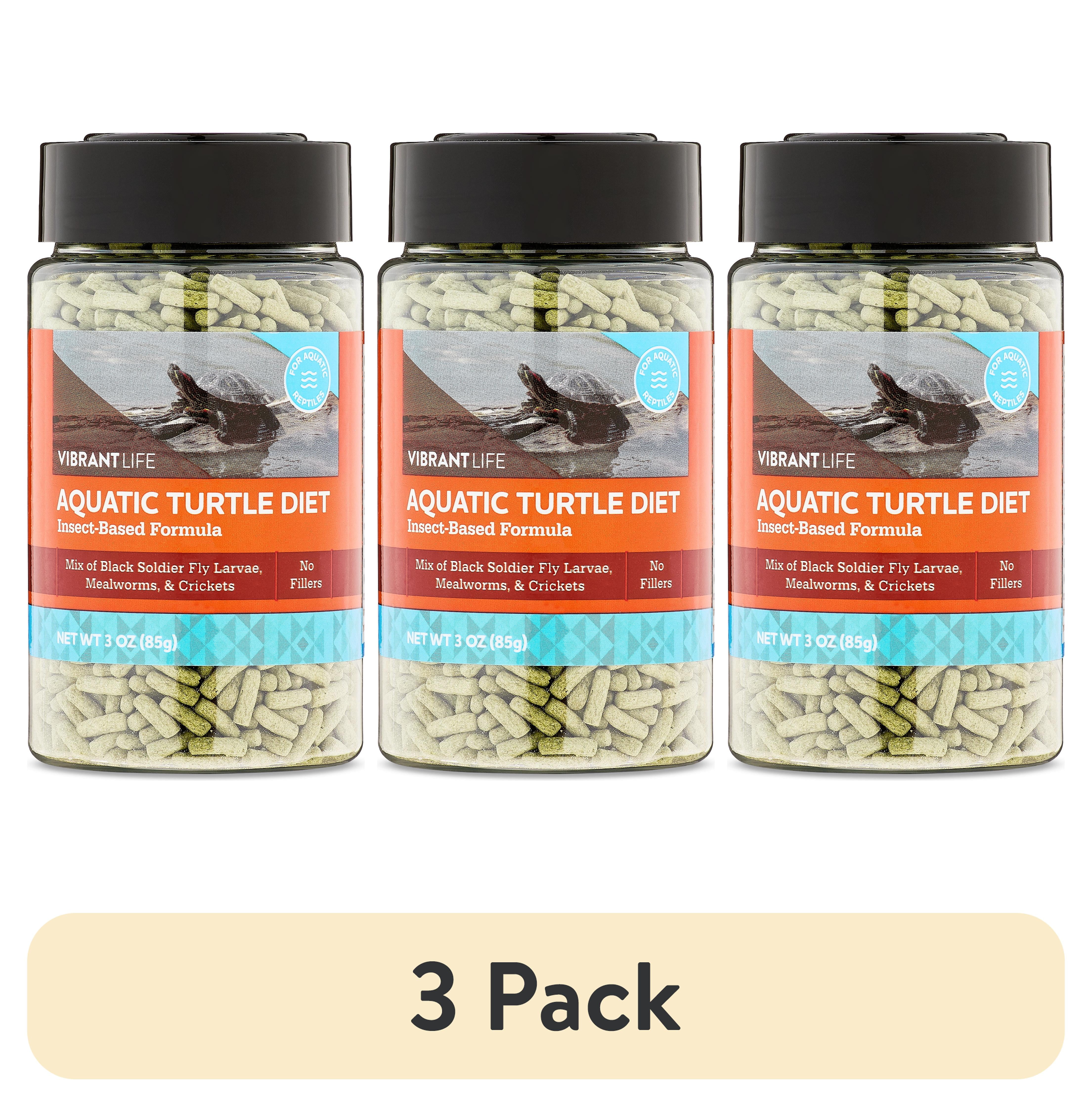 (3 pack) Vibrant Life Aquatic Turtle Diet, Insect-Based Pellets, 3 oz