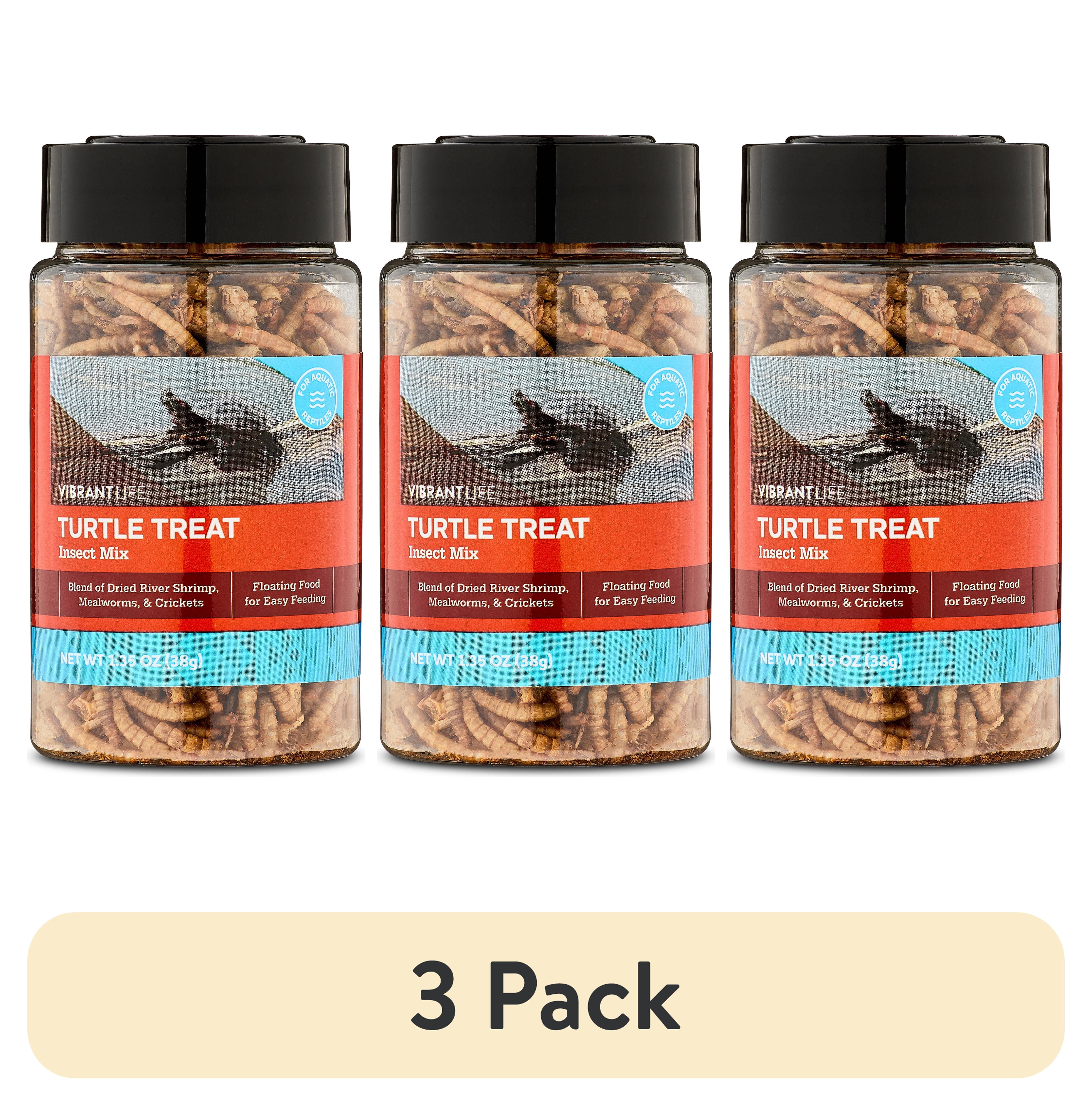 (3 pack) Vibrant Life Aquatic Turtle Treat, Insect Mix, 1.35 oz