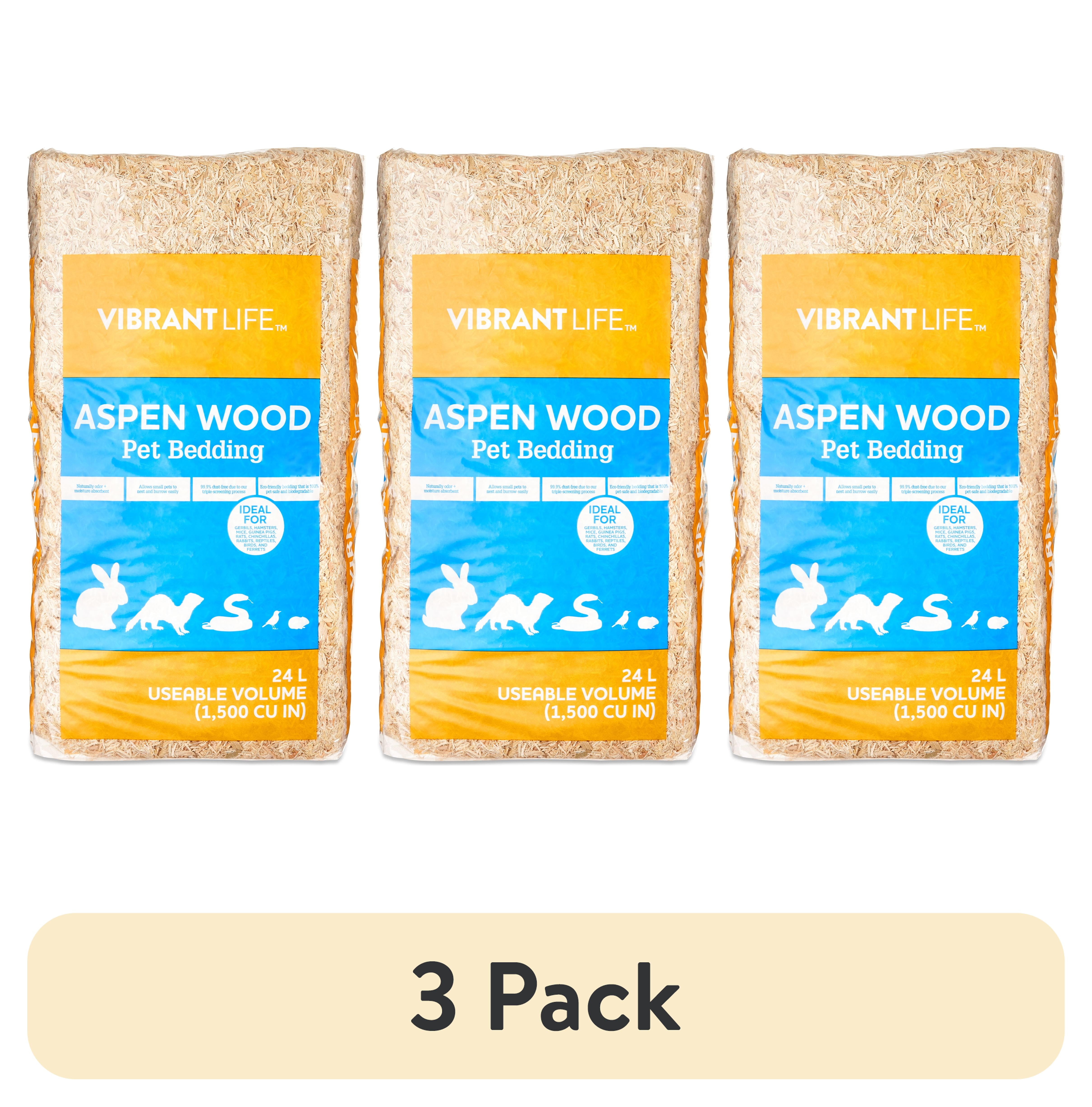 (3 pack) Vibrant Life Aspen Wood Pet Bedding, 24 L Bag