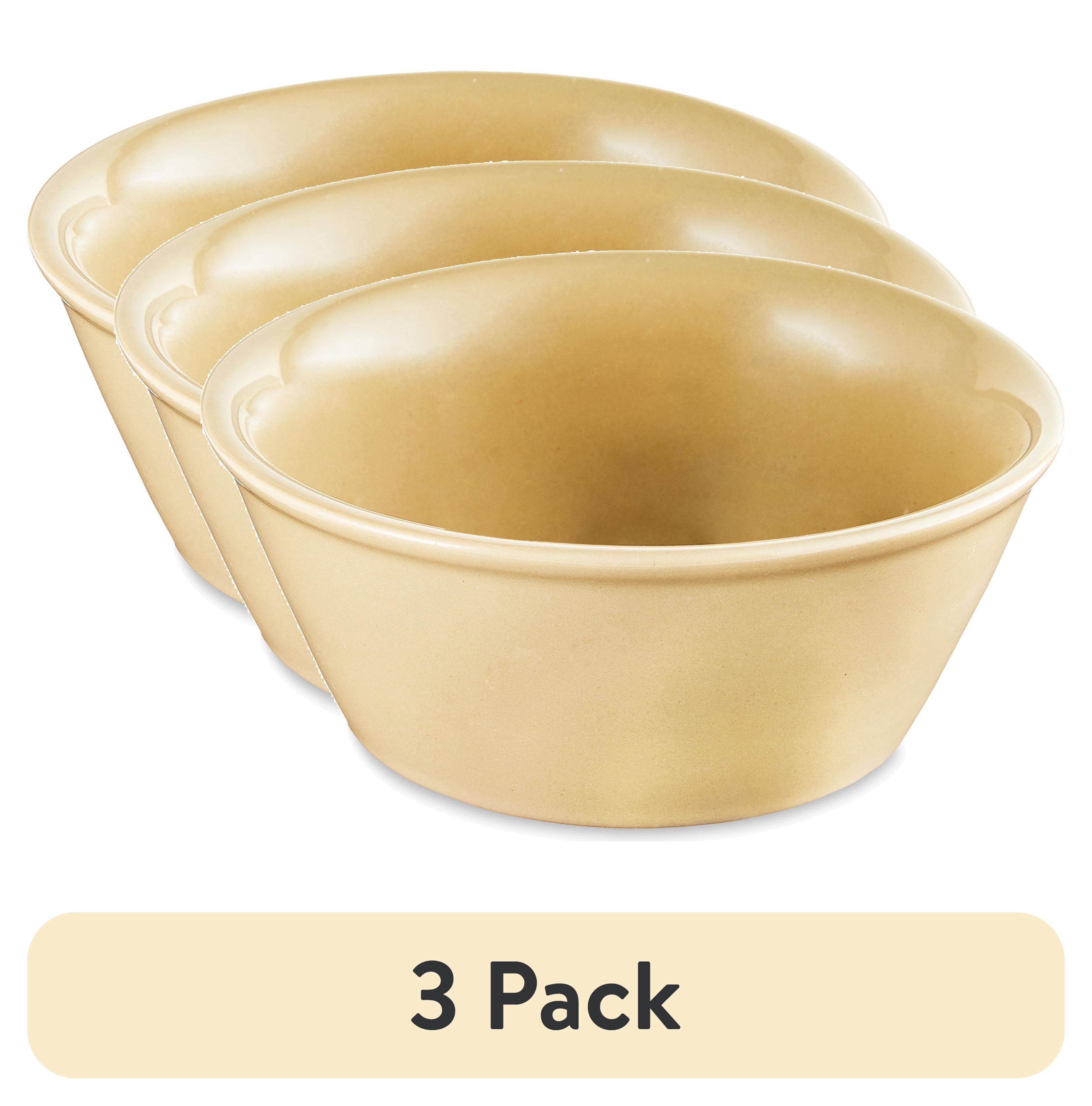 (3 pack) Vibrant Life Extra Small Ceramic Dog Bowl, Beige