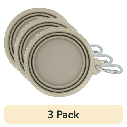 (3 pack) Vibrant Life Collapsible Silicone Dog Pet Bowl