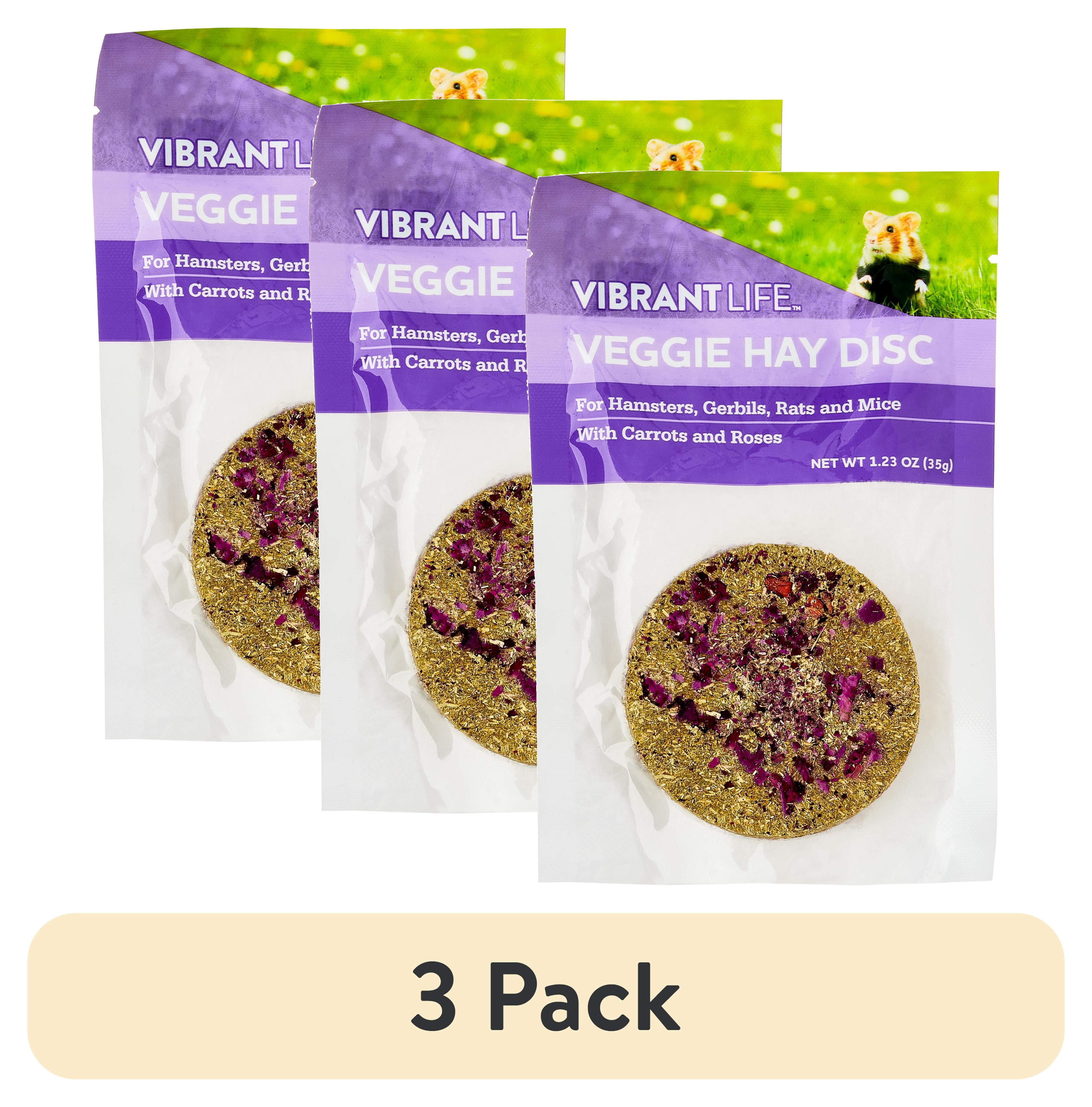 (3 pack) Vibrant Life Compressed Hay Chew Disc with Veggies for Small ...
