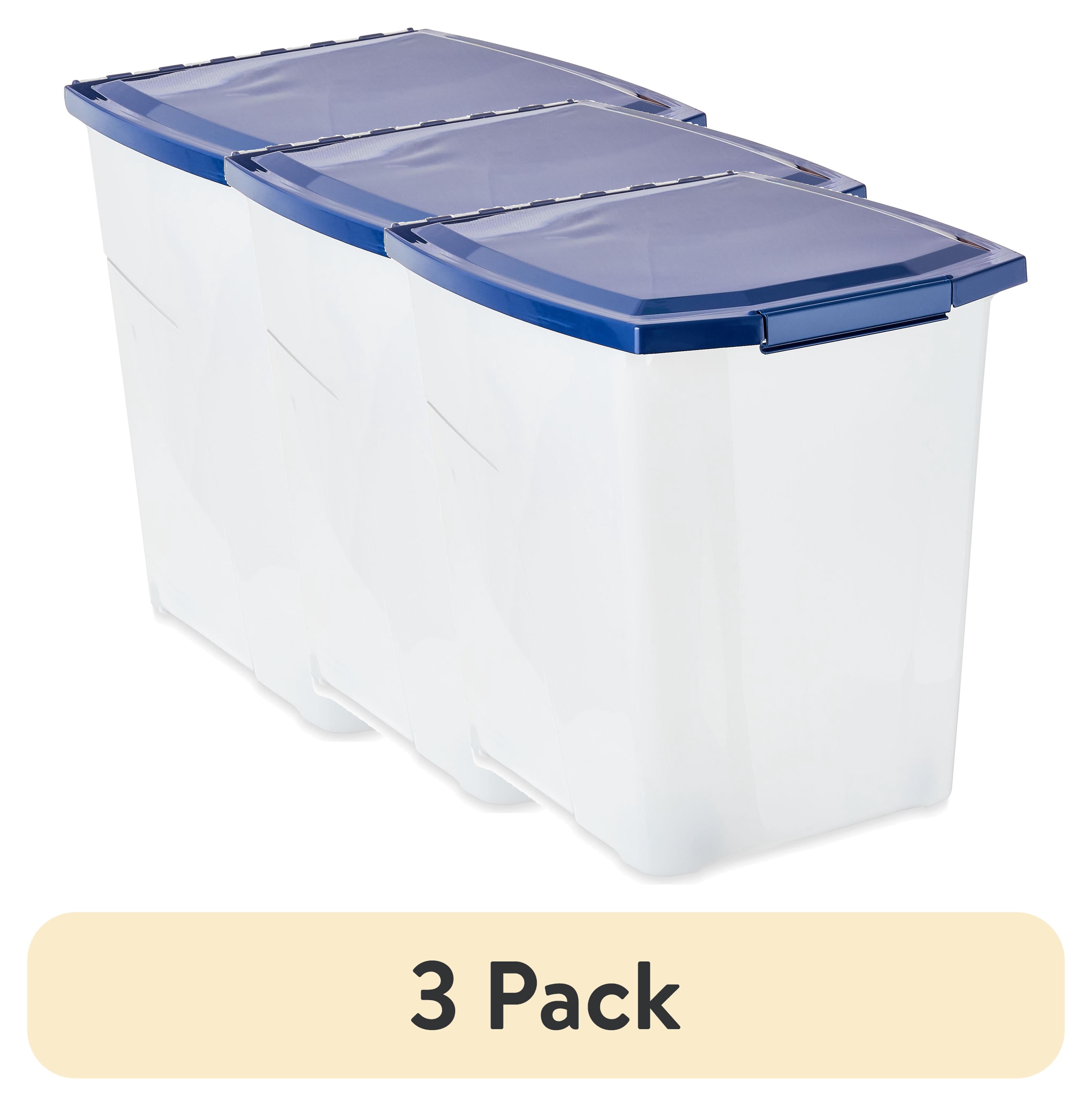 (3 pack) Vibrant Life Pet Food Storage Container with Wheels, Large, 25 lb Capacity