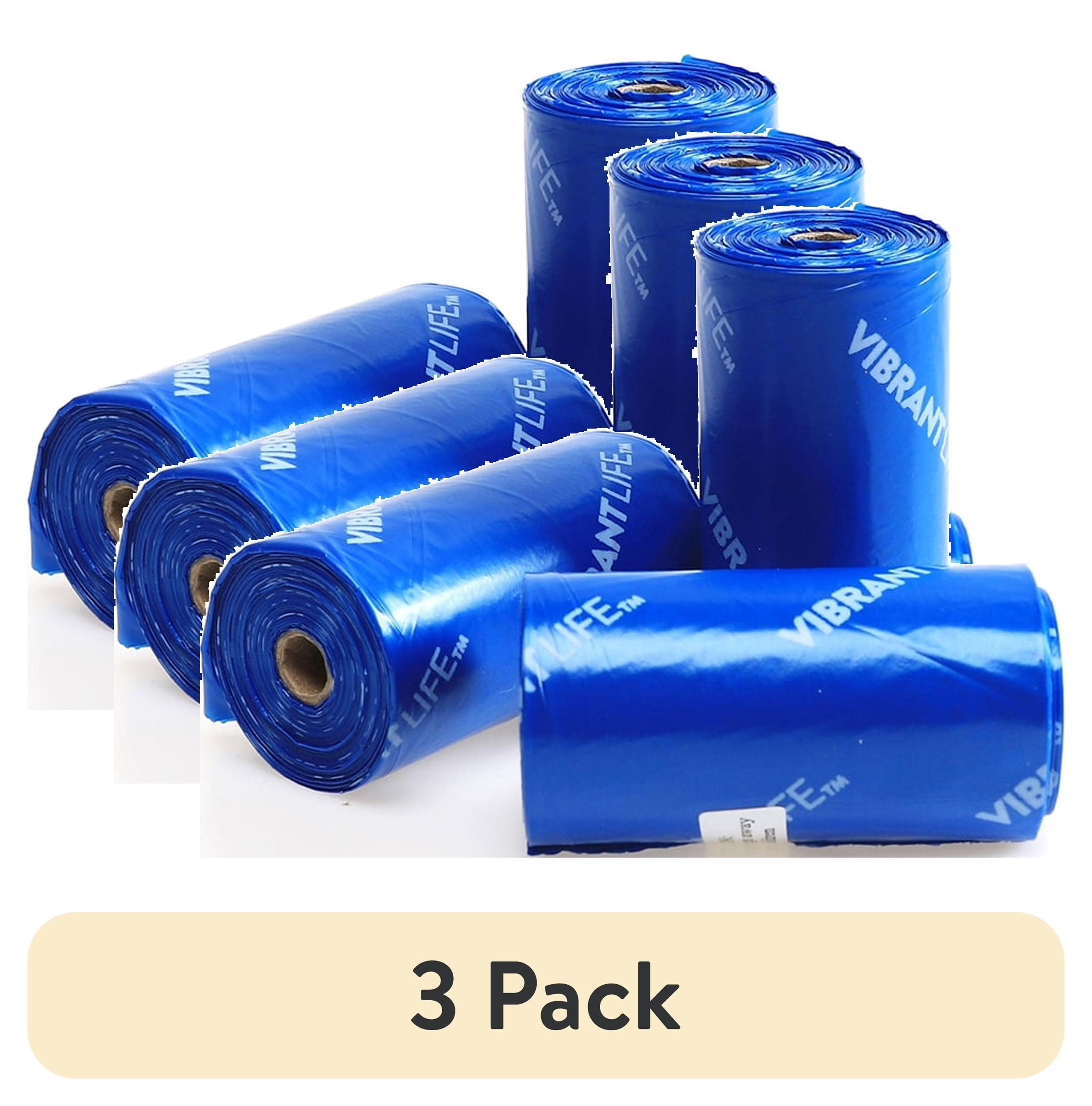 (3 pack) Vibrant Life Dog Poop Bags, Leak Proof, Strong Waste Bag For Dogs, 15 Count