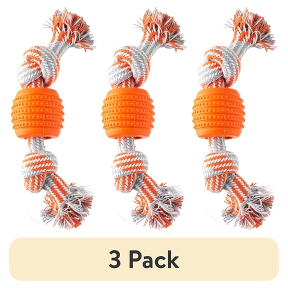 (3 pack) Vibrant Life Double Dental Dog Rope Toy, Small, Chew Level 1, 1 Pack