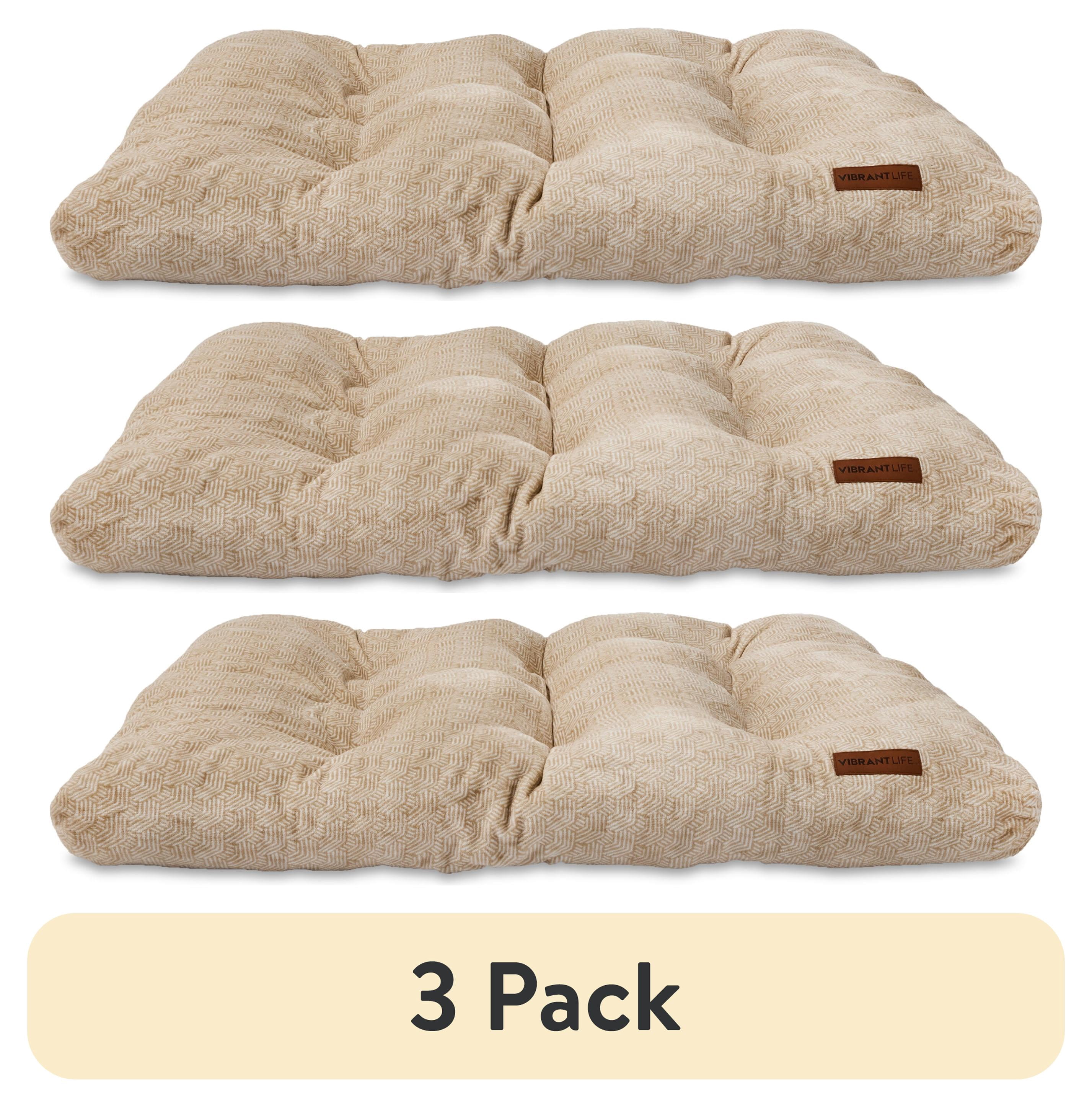 (3 pack) Vibrant Life Extra Large Dog Bed, Plush Pillow Bed For Large Breeds, Extra Large, 38" x 48", Tan