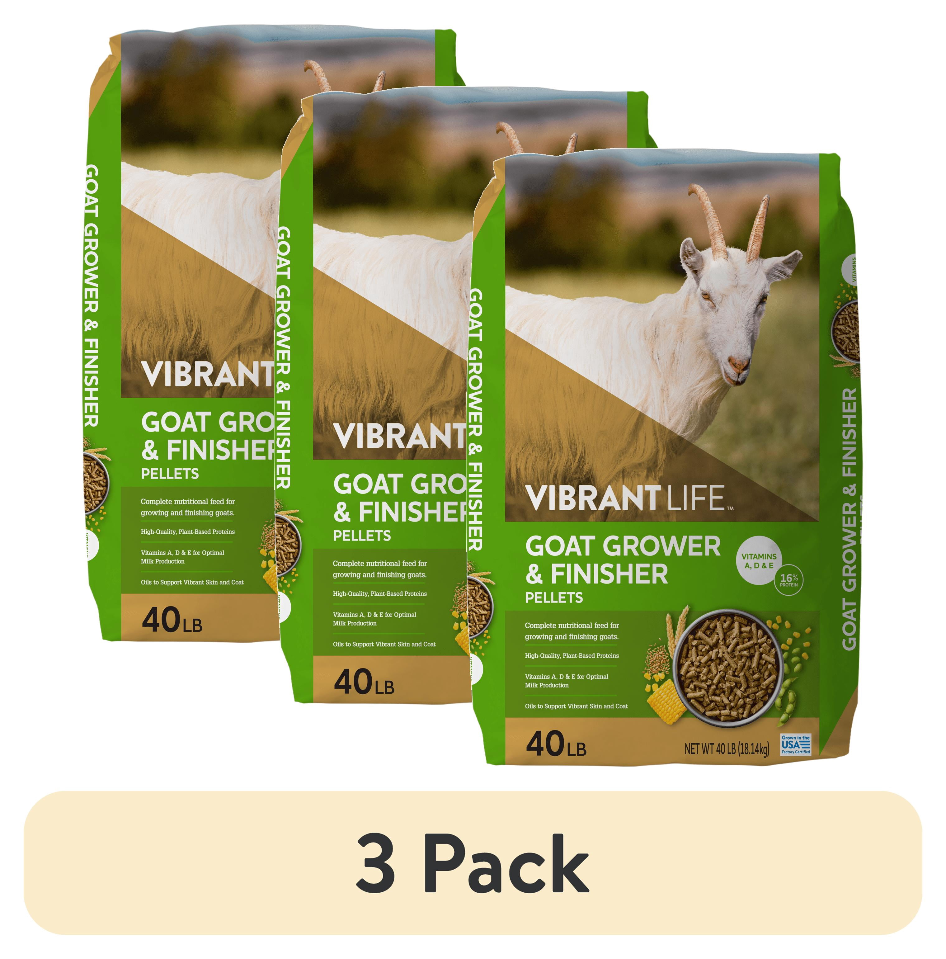 (3 pack) Vibrant Life Goat Grower & Finisher Pellets, 40 lb Bag