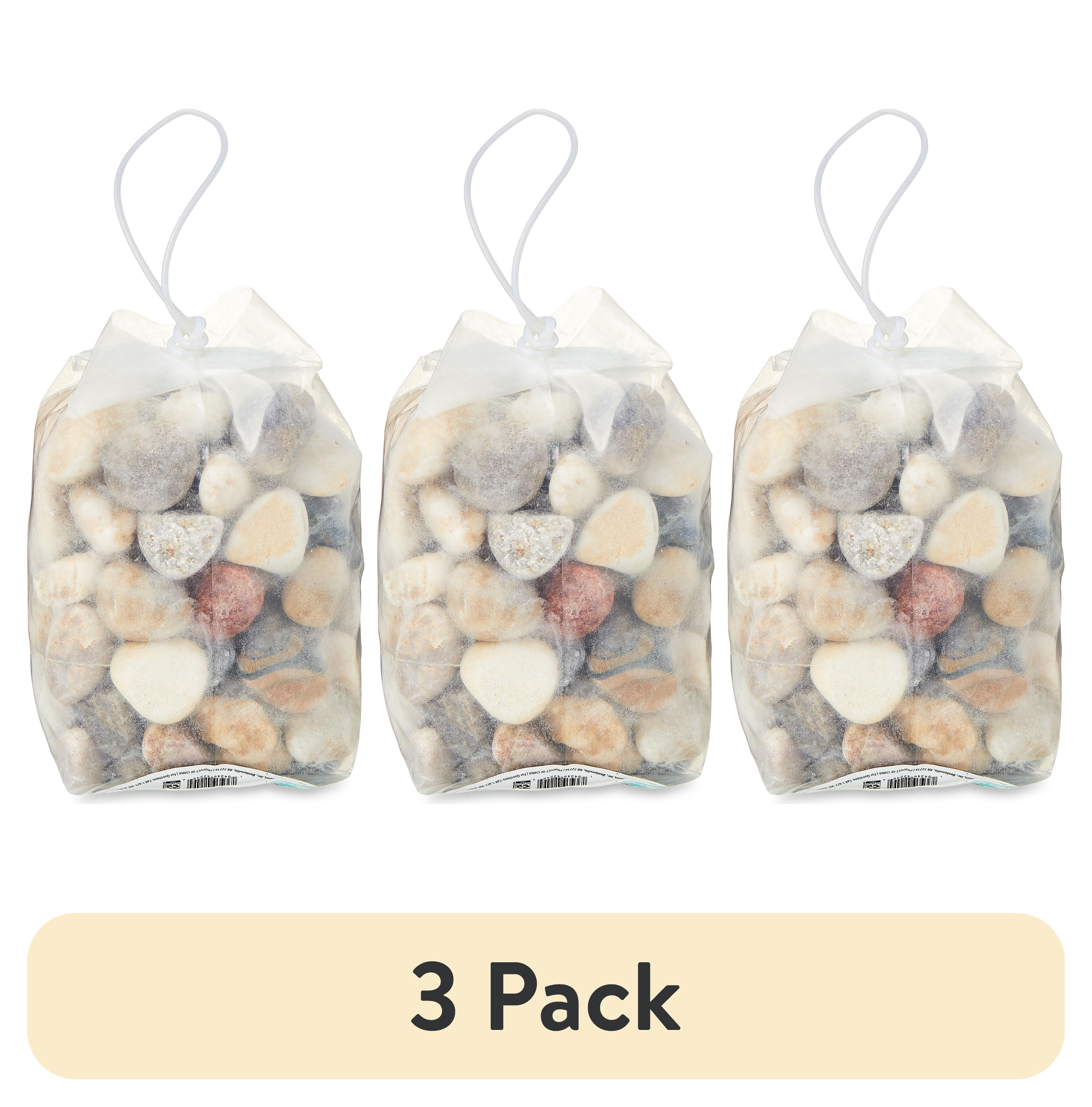 (3 pack) Vibrant Life Large Bag River Rocks Aquarium Decor, 38 oz Bag