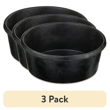 (3 pack) Vibrant Life Large Rubber Dog Bowl, Black, 3 Quart
