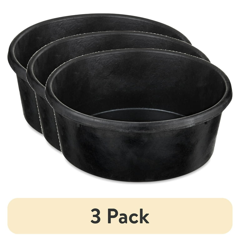 3 pack) Vibrant Life Large Rubber Dog Bowl, Black, 3 Quart
